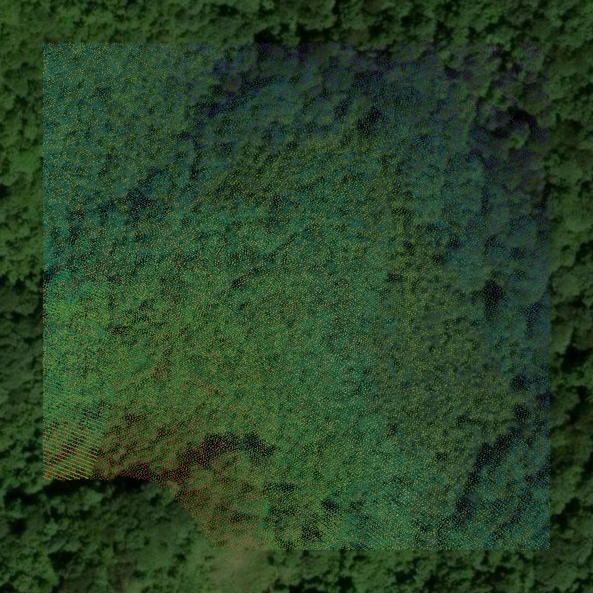This image shows a LiDAR point cloud in Scott County created using GIS data in Equator.