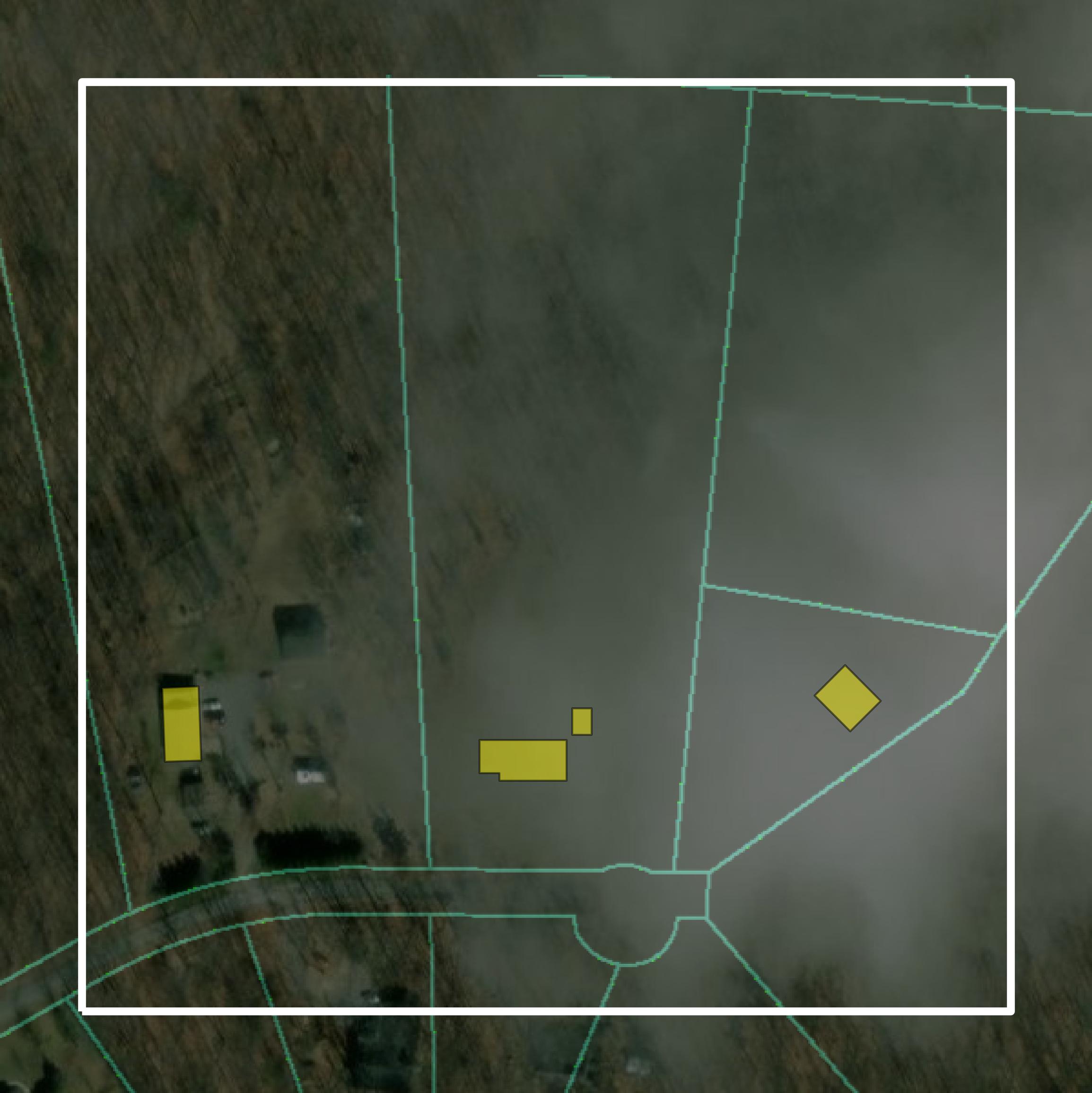 This image shows parcel and building data in Sequatchie County created using GIS data in Equator.