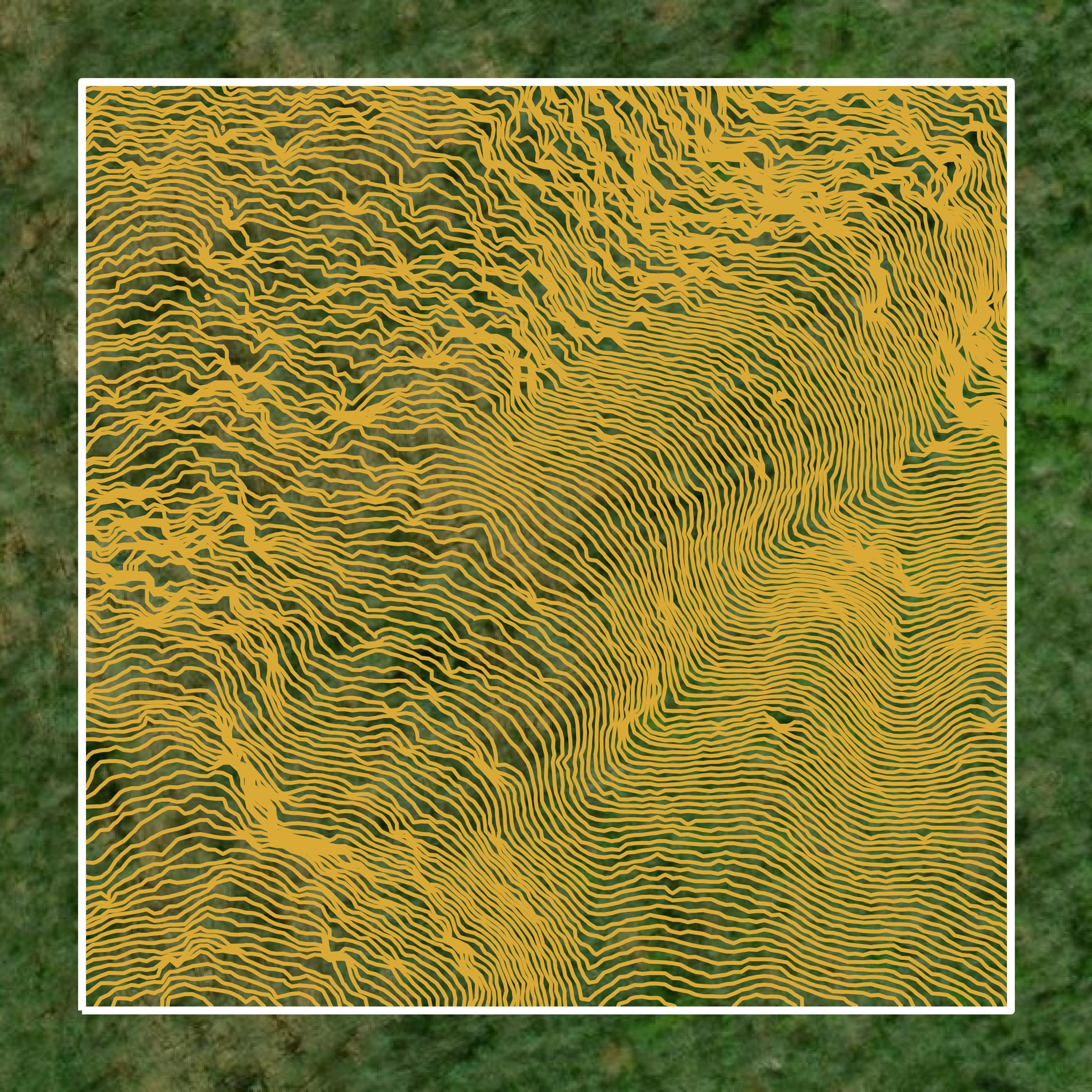 This image shows a contour map in Sevier County created using GIS data in Equator.