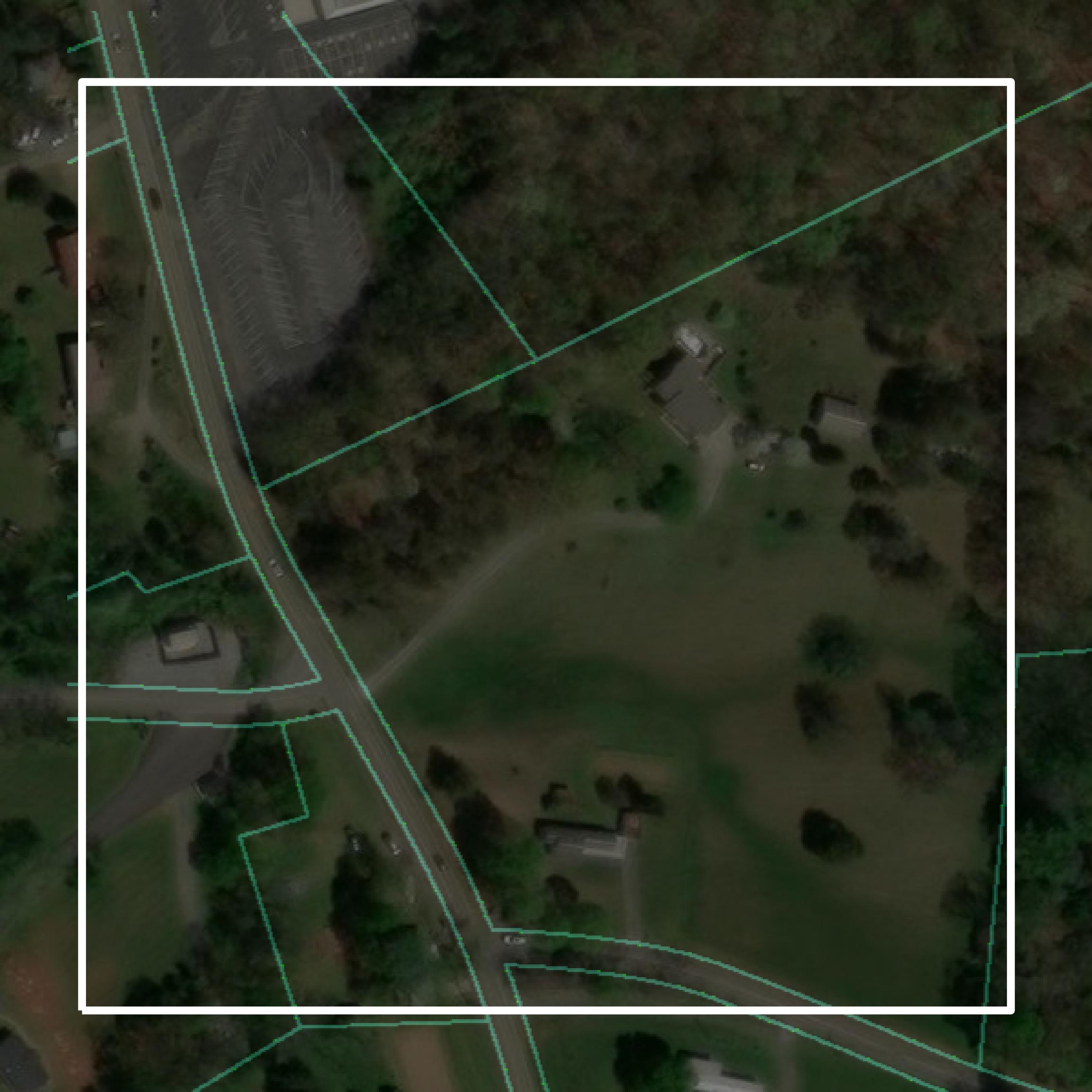 This image shows parcel and building data in Sevier County created using GIS data in Equator.