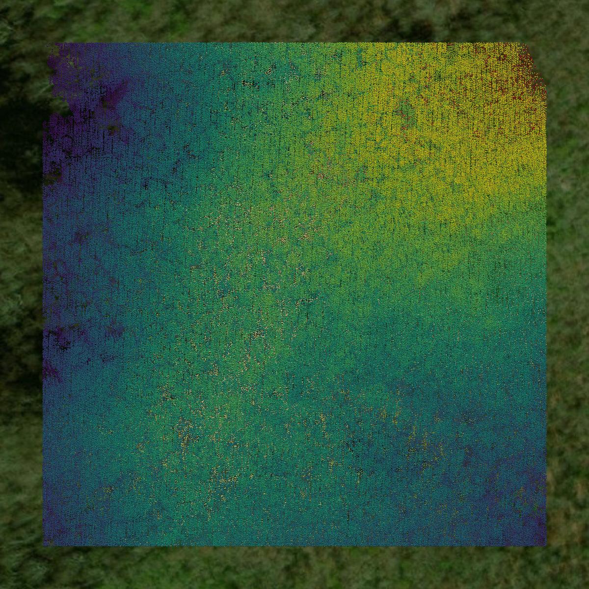 This image shows a LiDAR point cloud in Sevier County created using GIS data in Equator.