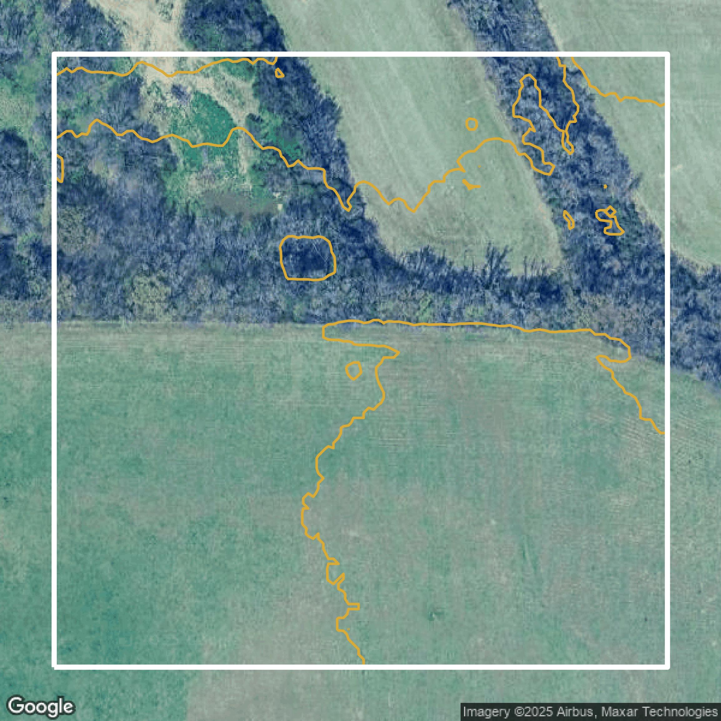 This image shows a contour map in Shelby County created using GIS data in Equator.
