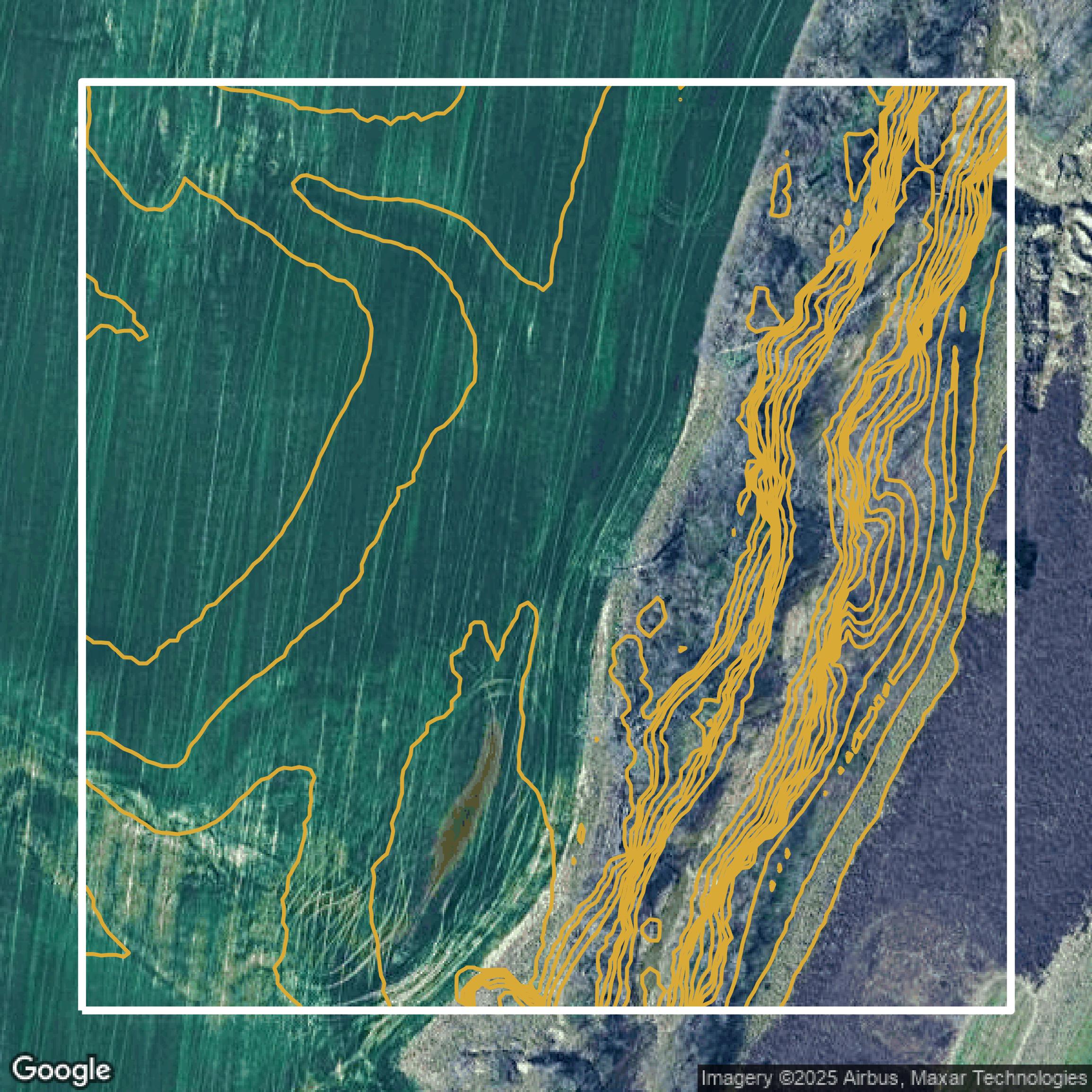 This image shows a contour map in Shelby County created using GIS data in Equator.