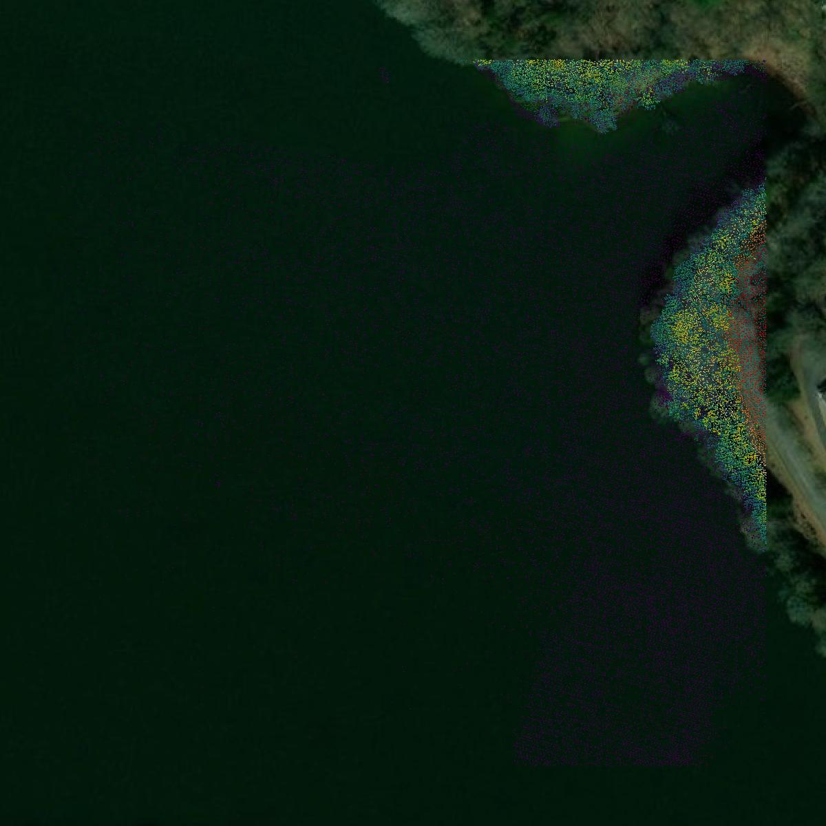 This image shows a LiDAR point cloud in Sullivan County created using GIS data in Equator.