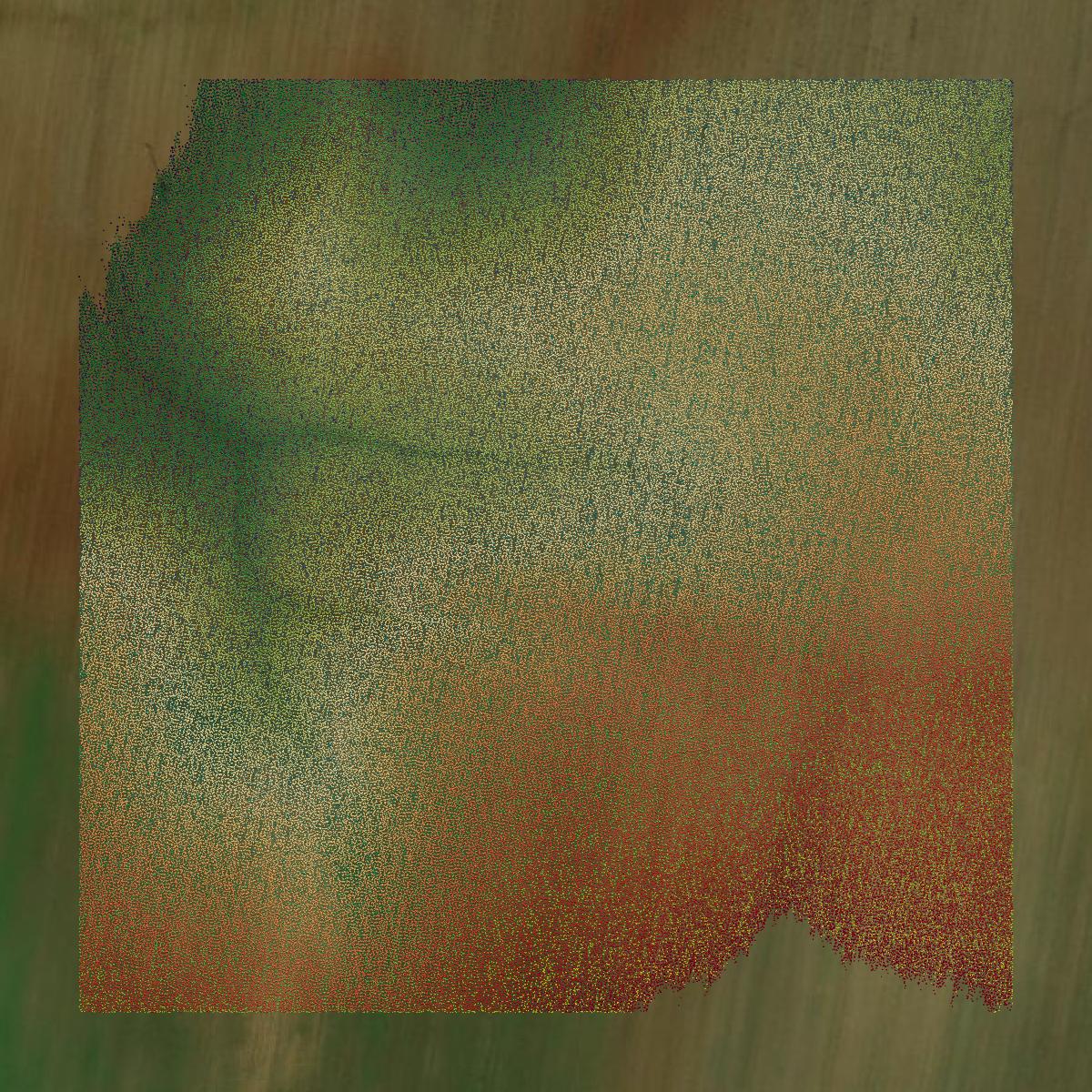 This image shows a LiDAR point cloud in Sumner County created using GIS data in Equator.