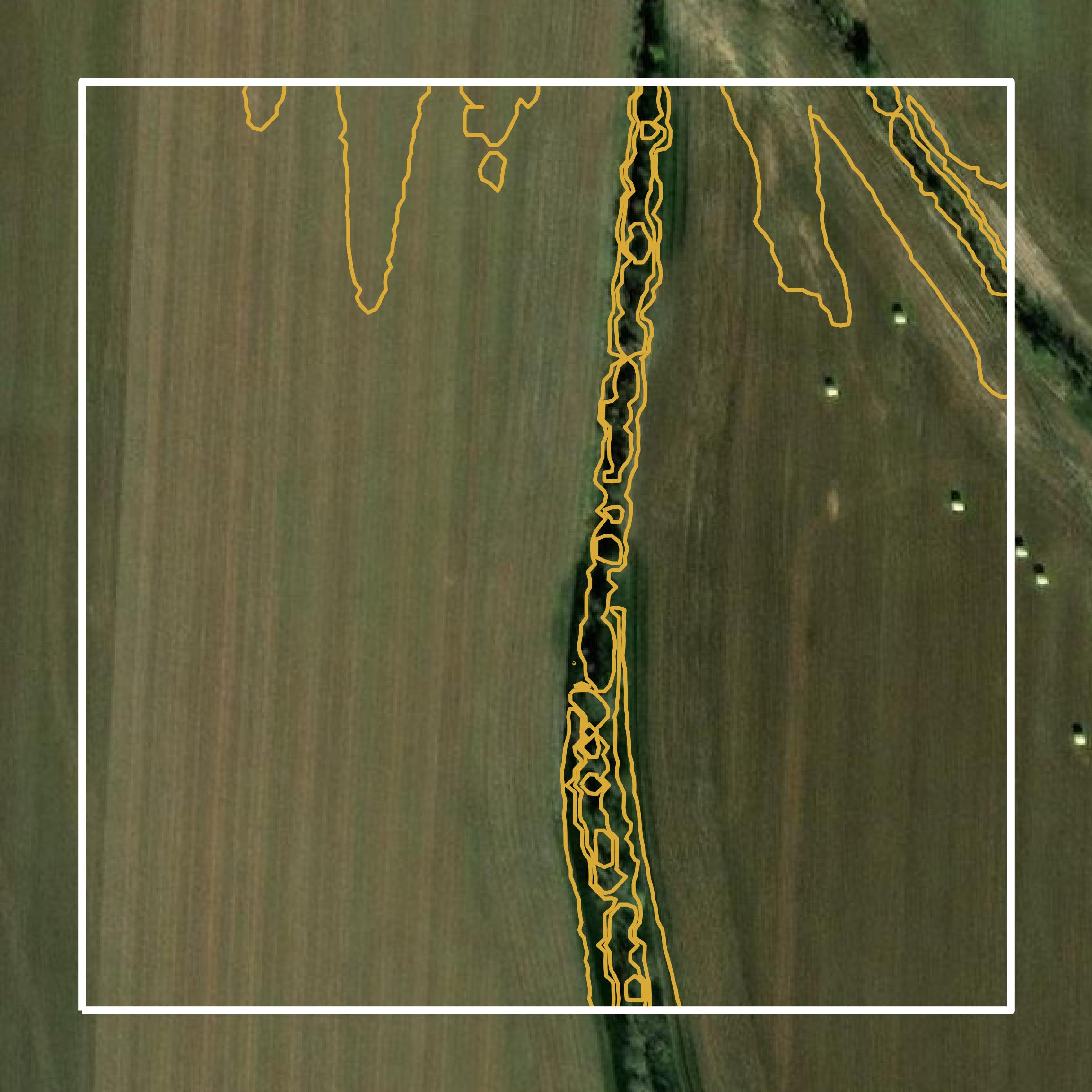 This image shows a contour map in Tipton County created using GIS data in Equator.