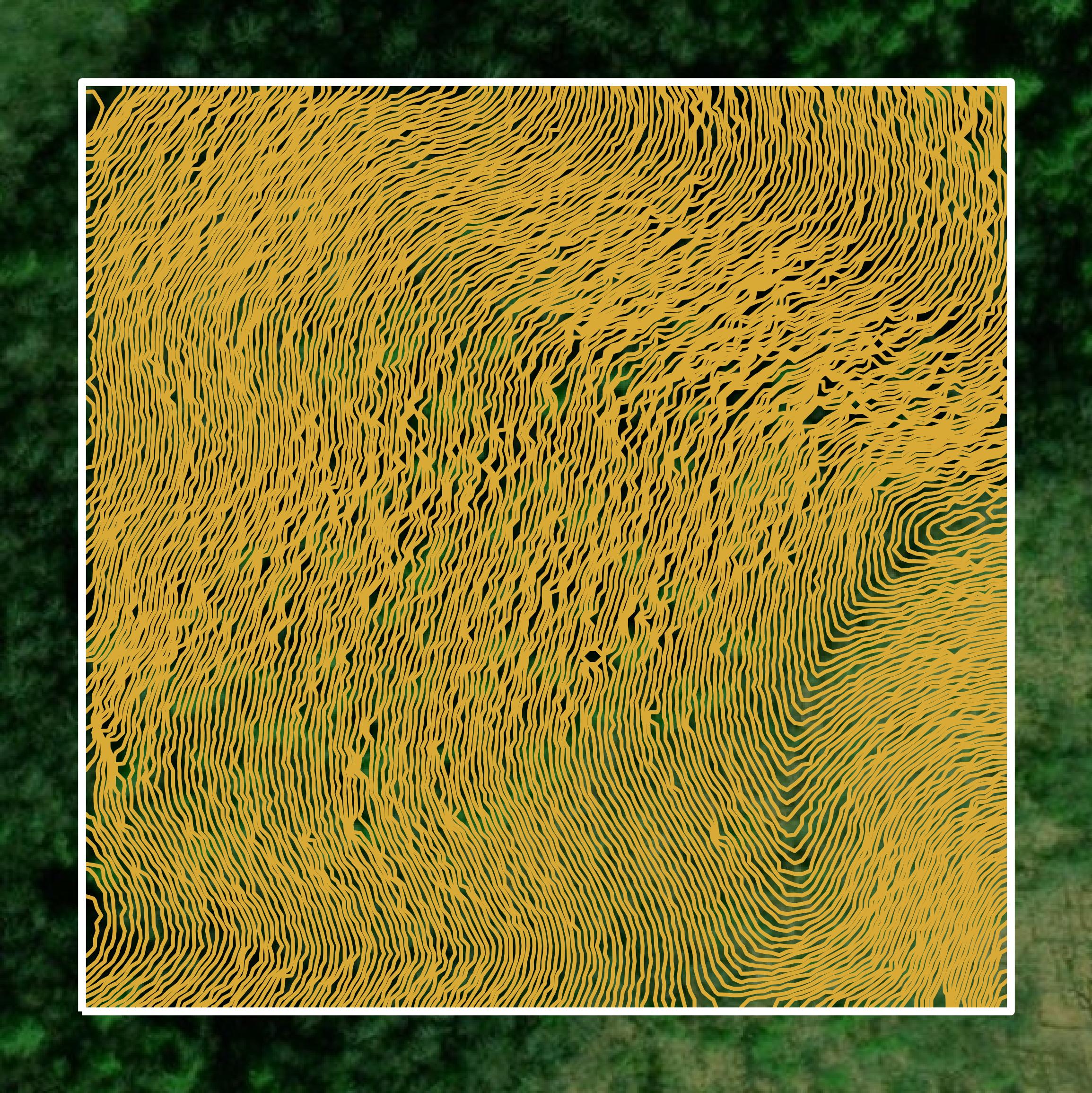This image shows a contour map in Unicoi County created using GIS data in Equator.