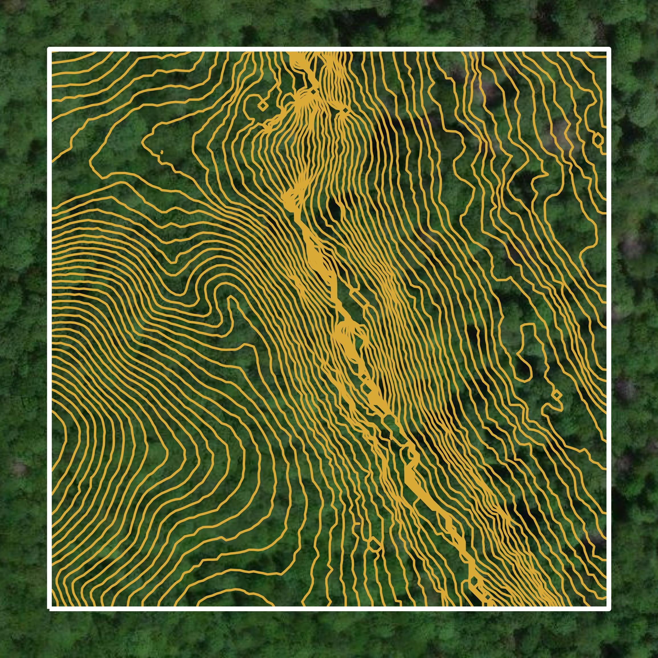 This image shows a contour map in Van Buren County created using GIS data in Equator.