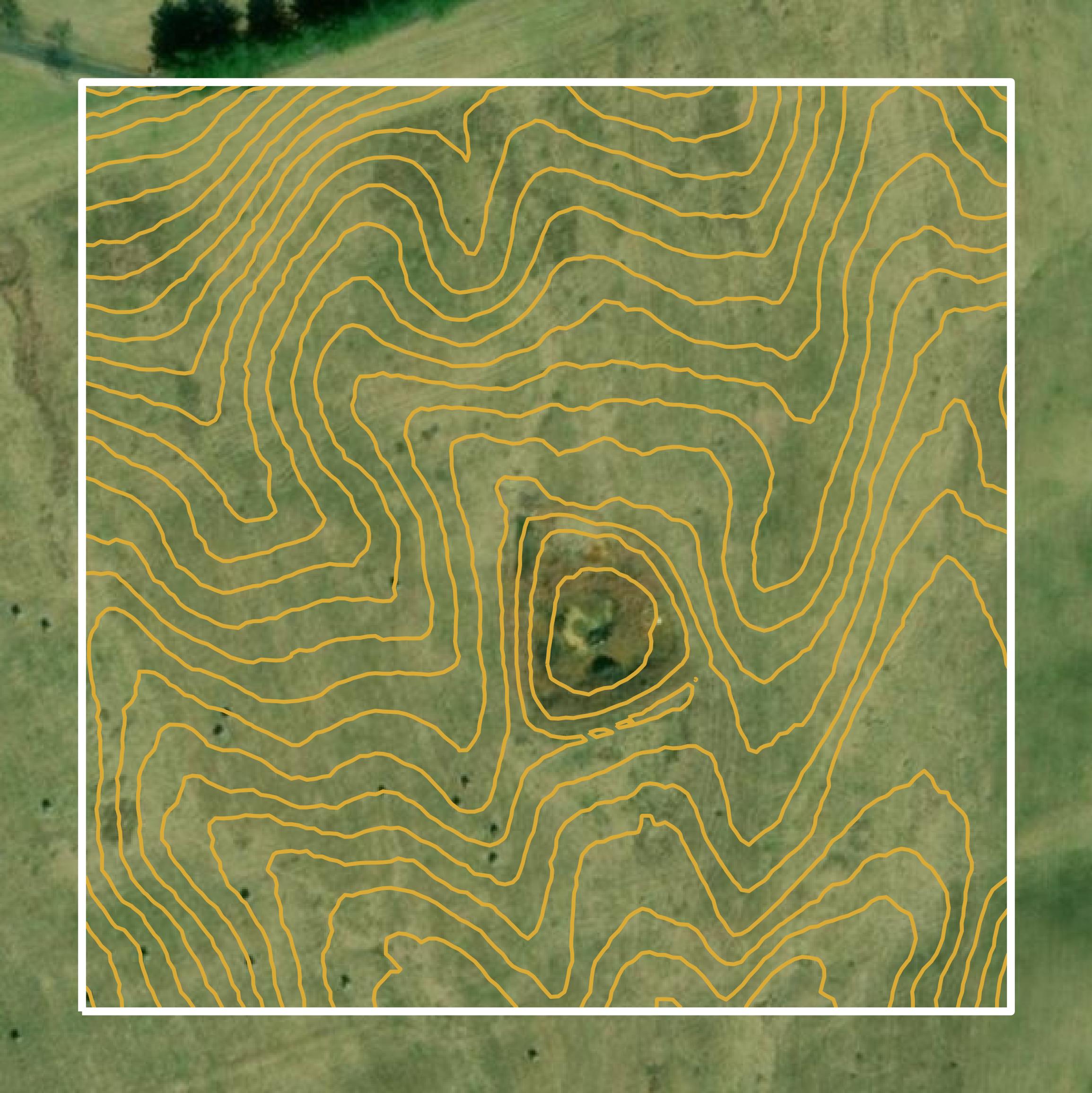 This image shows a contour map in Washington County created using GIS data in Equator.
