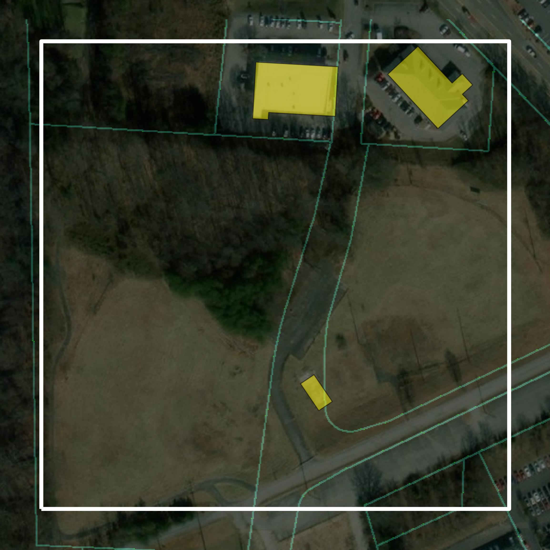 This image shows parcel and building data in Washington County created using GIS data in Equator.