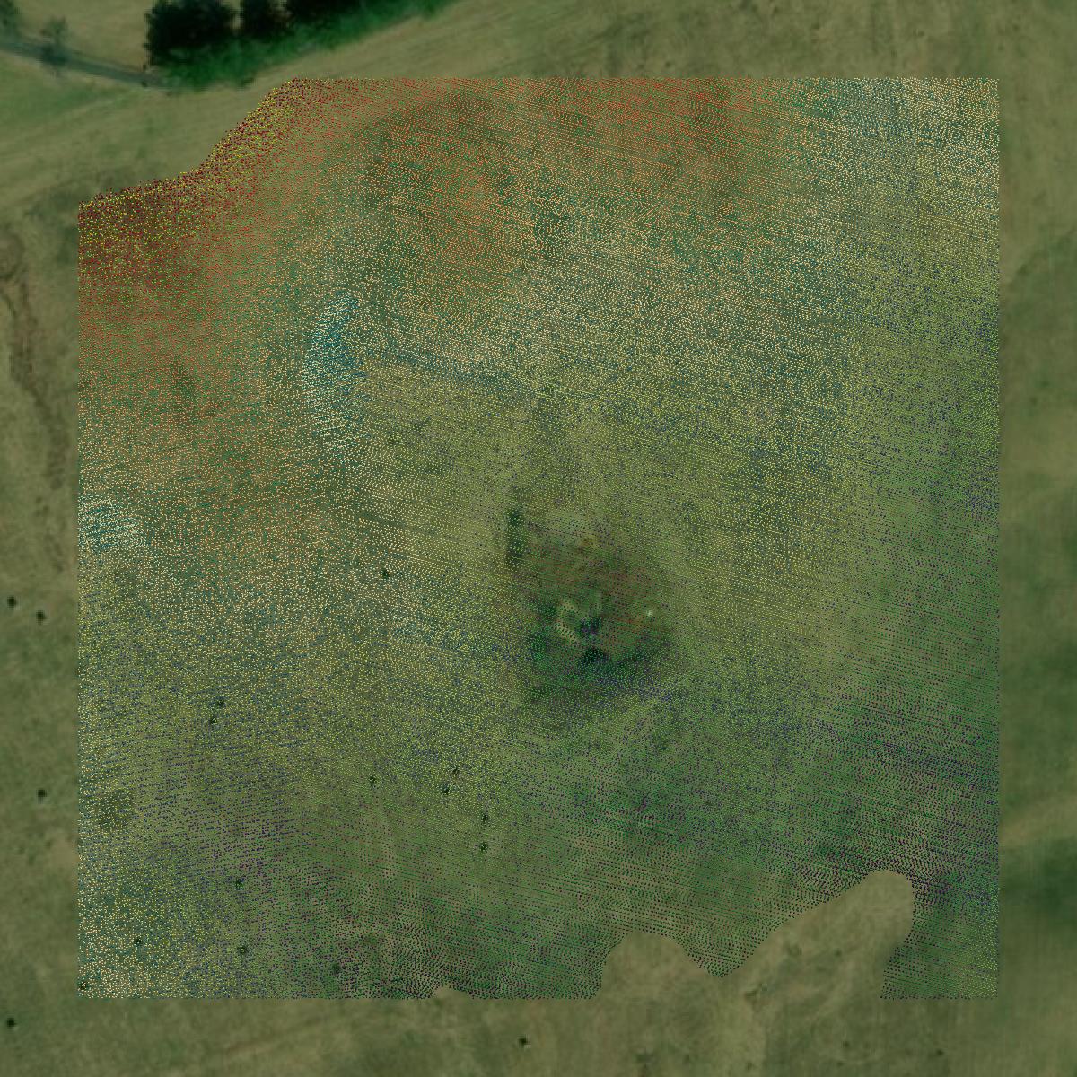 This image shows a LiDAR point cloud in Washington County created using GIS data in Equator.