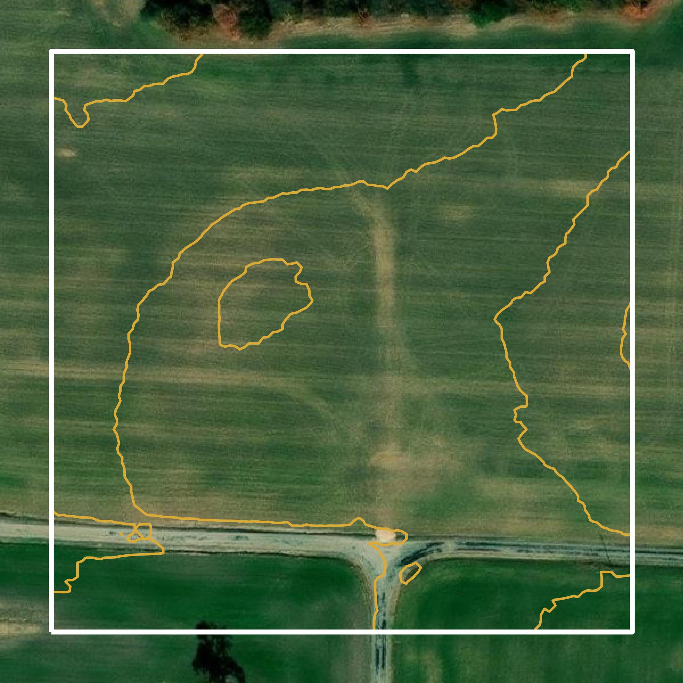 This image shows a contour map in Weakley County created using GIS data in Equator.