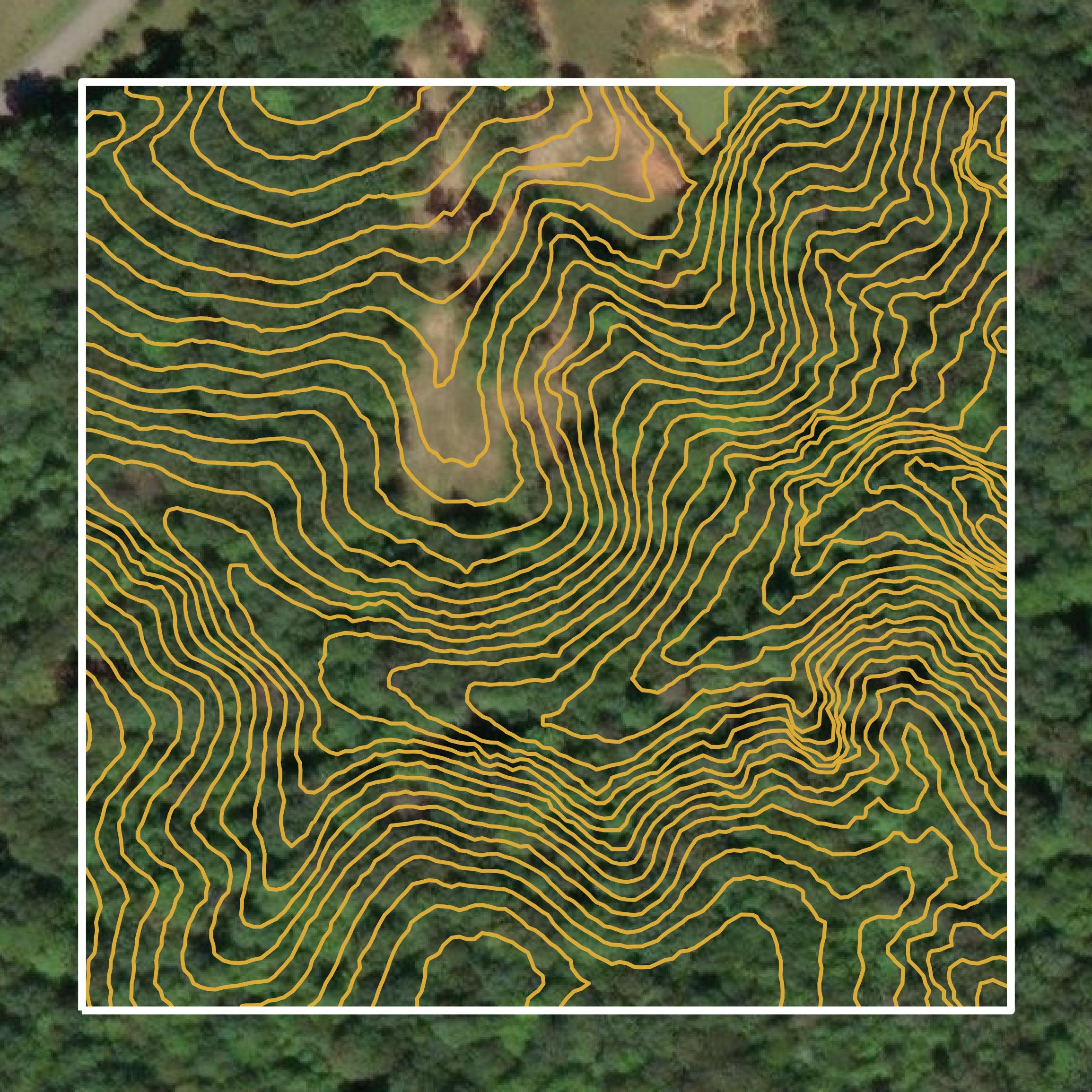 This image shows a contour map in White County created using GIS data in Equator.
