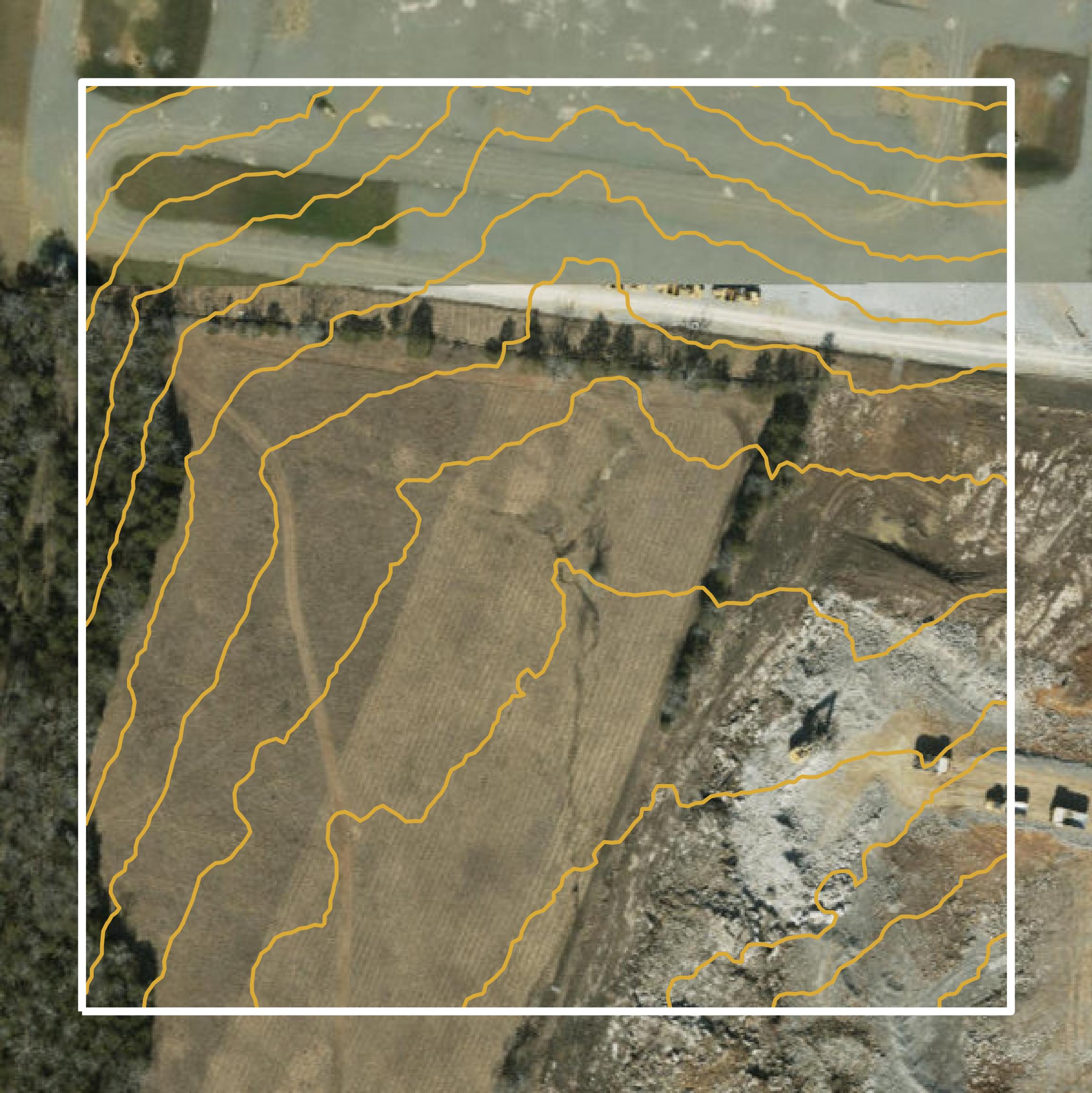 This image shows a contour map in Wilson County created using GIS data in Equator.