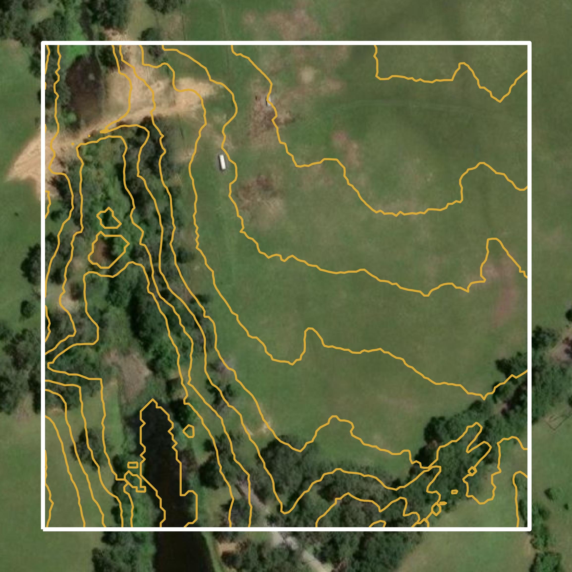 This image shows a contour map in Anderson County created using GIS data in Equator.