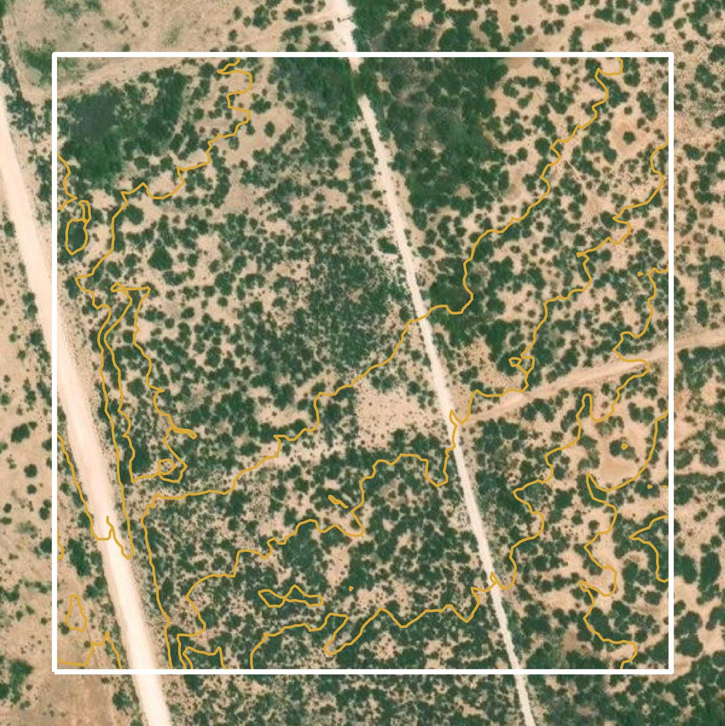 This image shows a contour map in Andrews County created using GIS data in Equator.