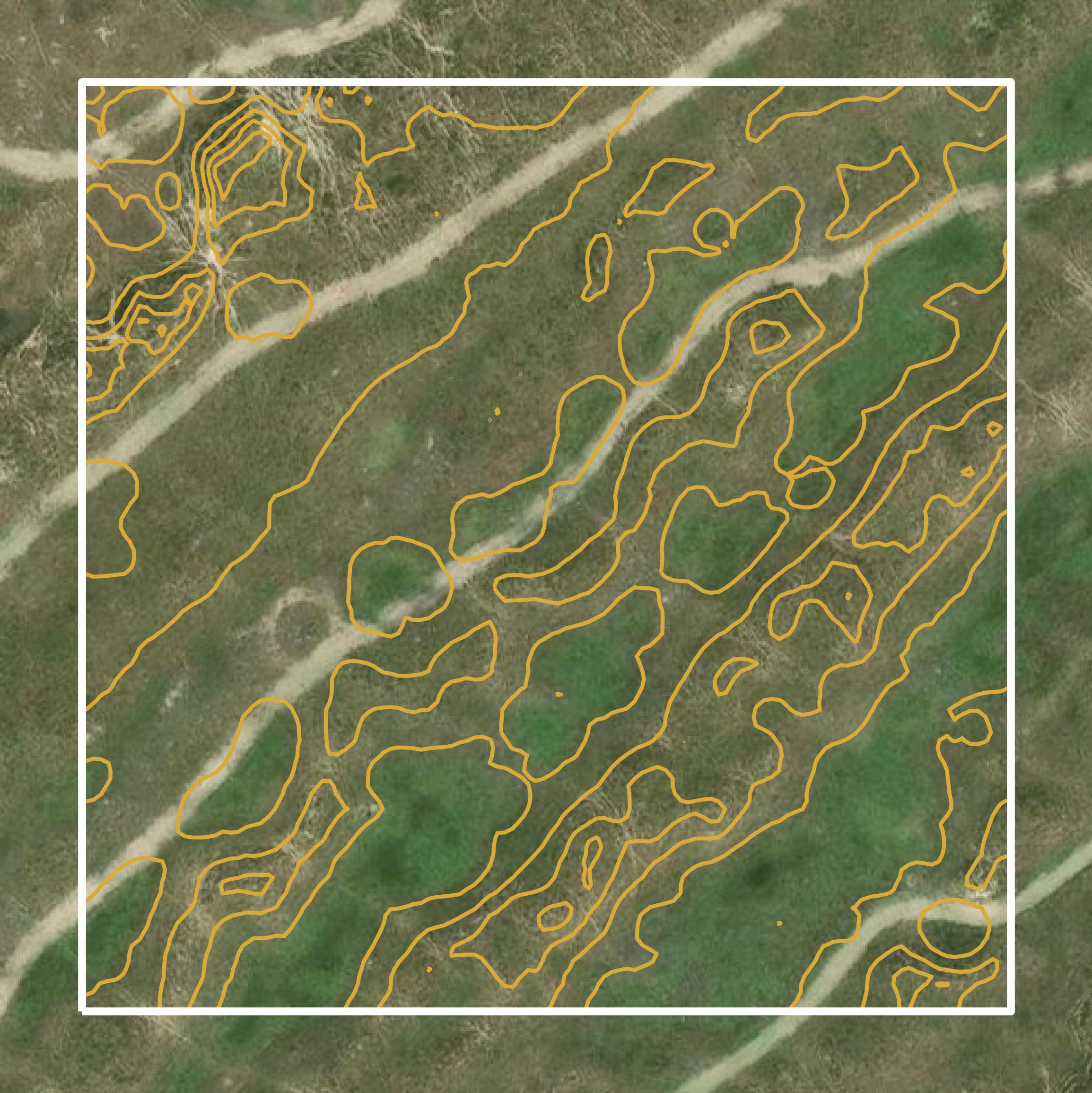 This image shows a contour map in Aransas County created using GIS data in Equator.