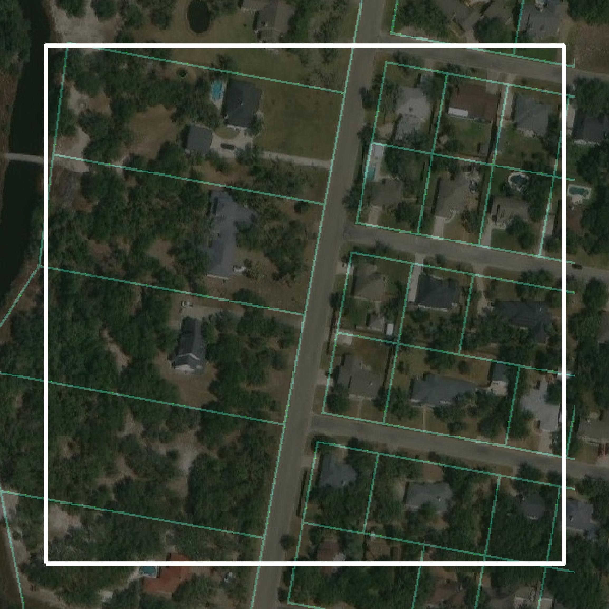 This image shows parcel and building data in Aransas County created using GIS data in Equator.
