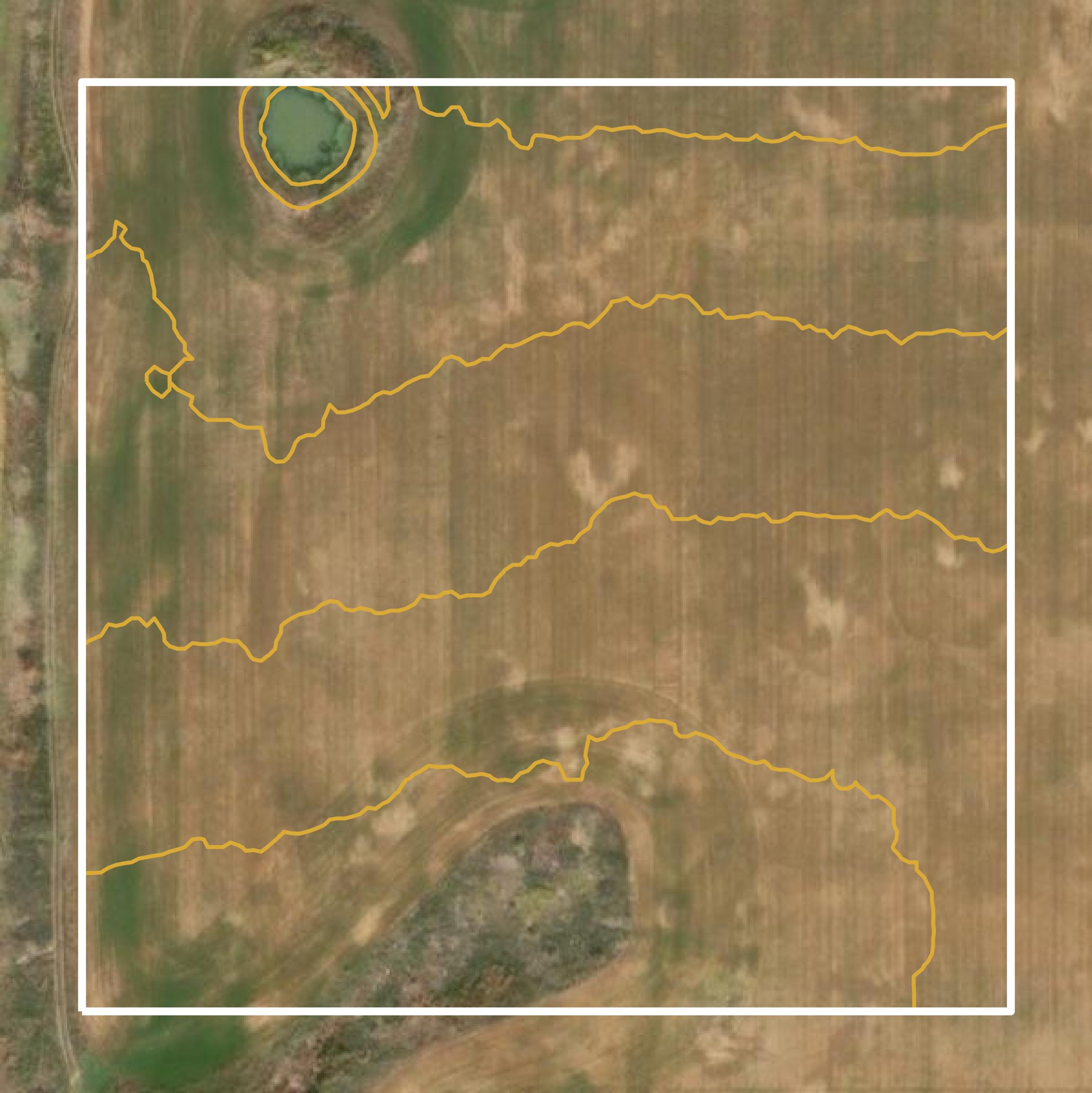 This image shows a contour map in Archer County created using GIS data in Equator.