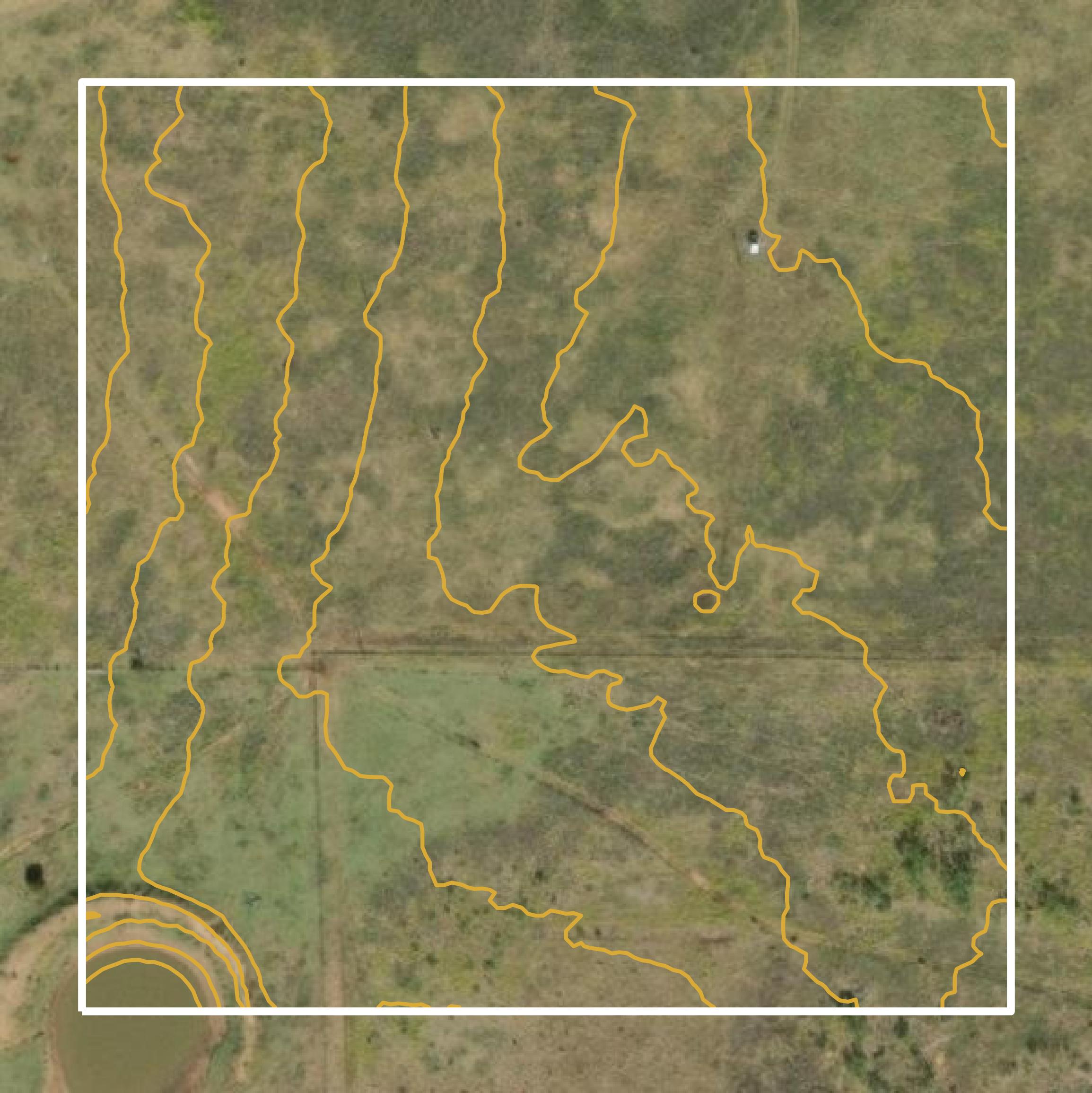 This image shows a contour map in Archer County created using GIS data in Equator.