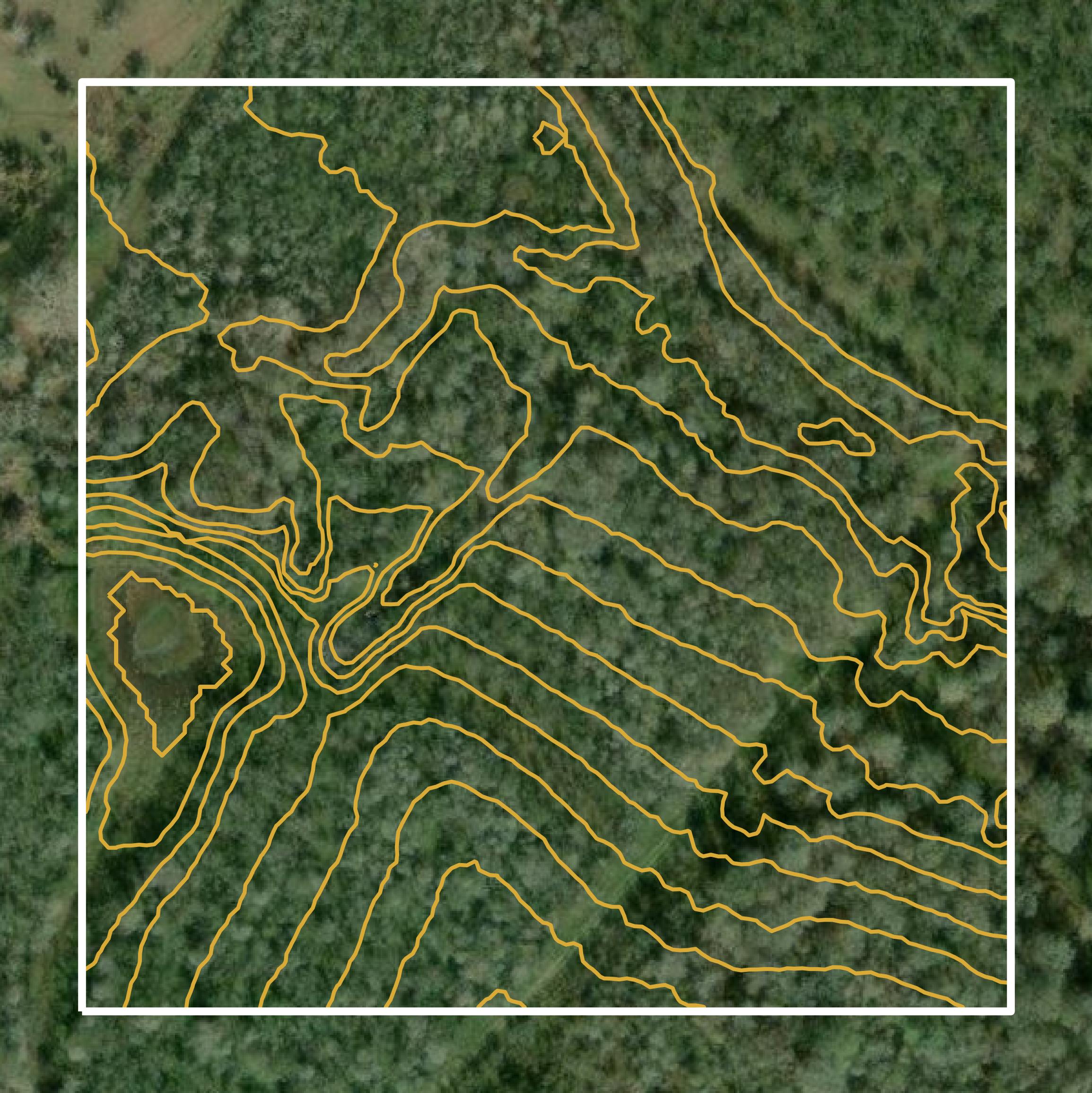This image shows a contour map in Austin County created using GIS data in Equator.