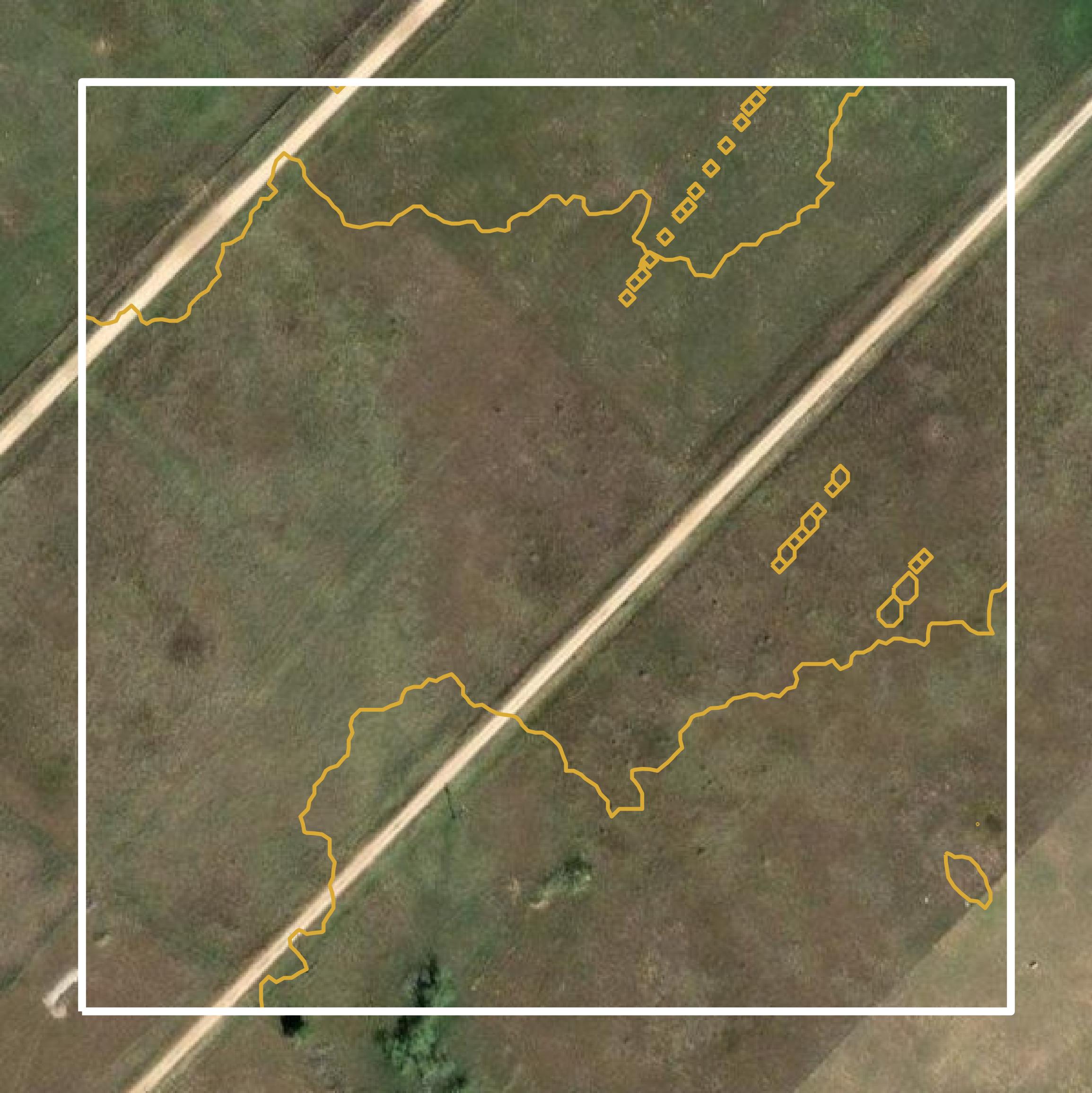 This image shows a contour map in Bastrop County created using GIS data in Equator.