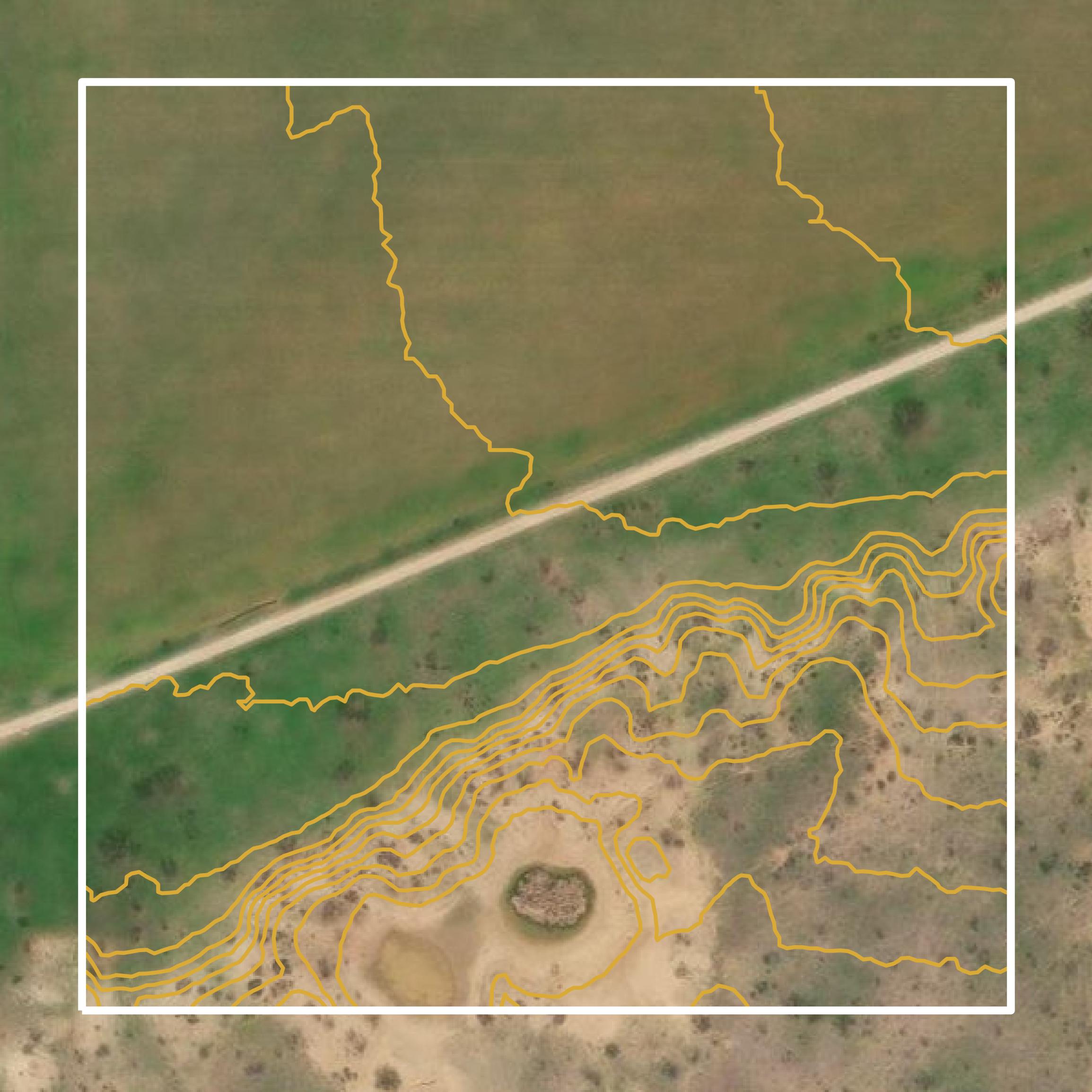 This image shows a contour map in Baylor County created using GIS data in Equator.