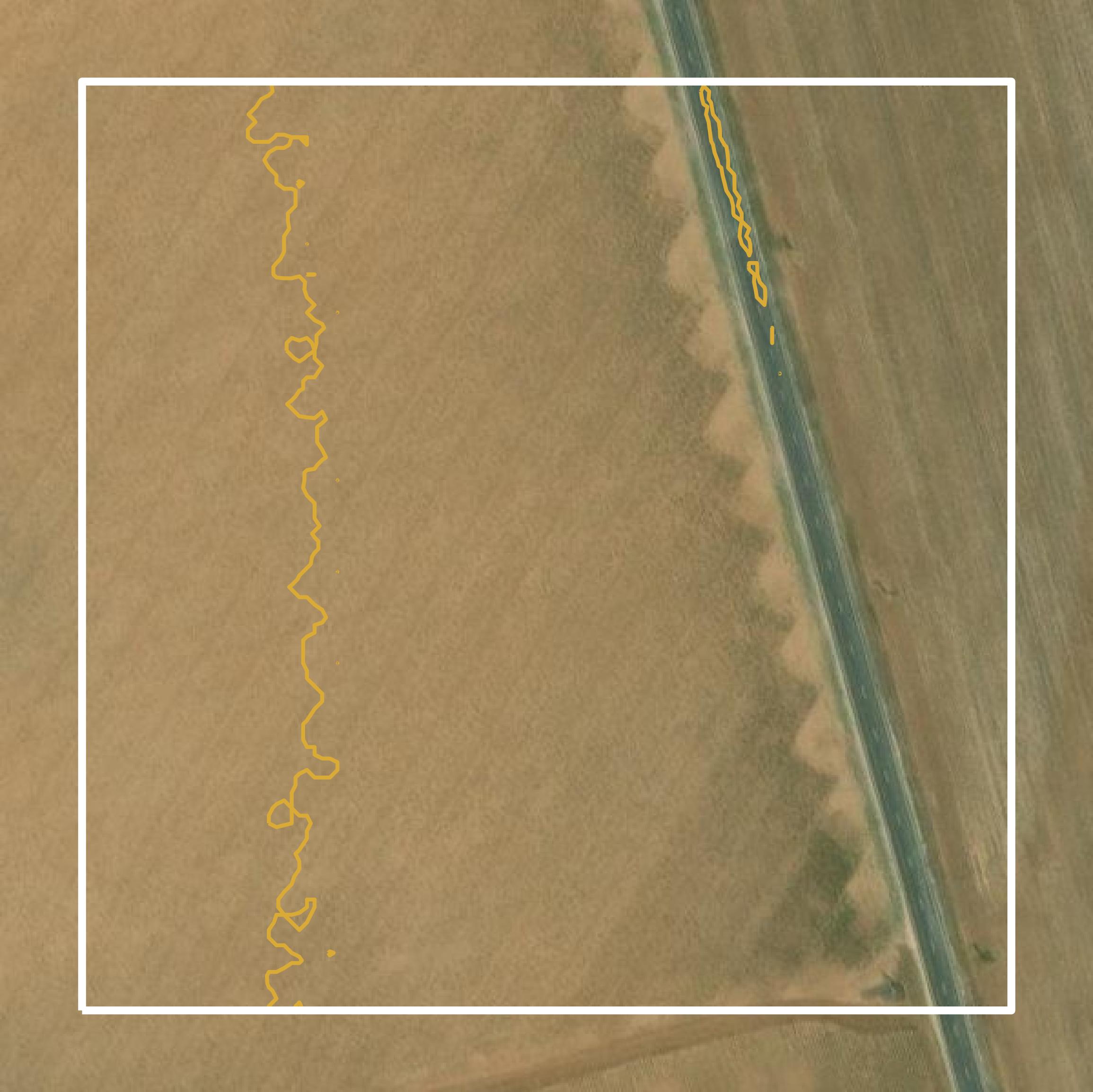 This image shows a contour map in Borden County created using GIS data in Equator.