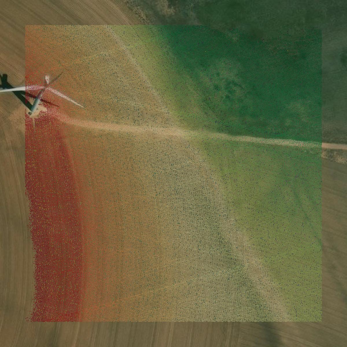 This image shows a LiDAR point cloud in Borden County created using GIS data in Equator.