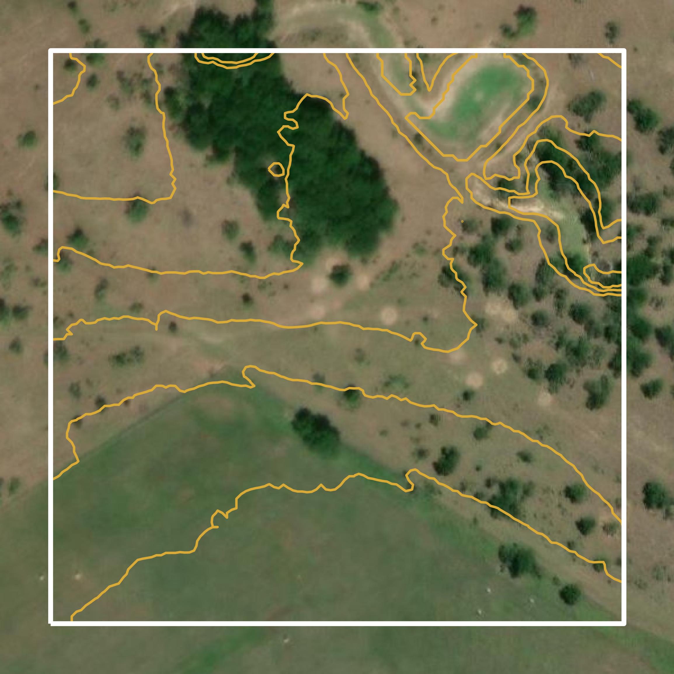 This image shows a contour map in Bosque County created using GIS data in Equator.