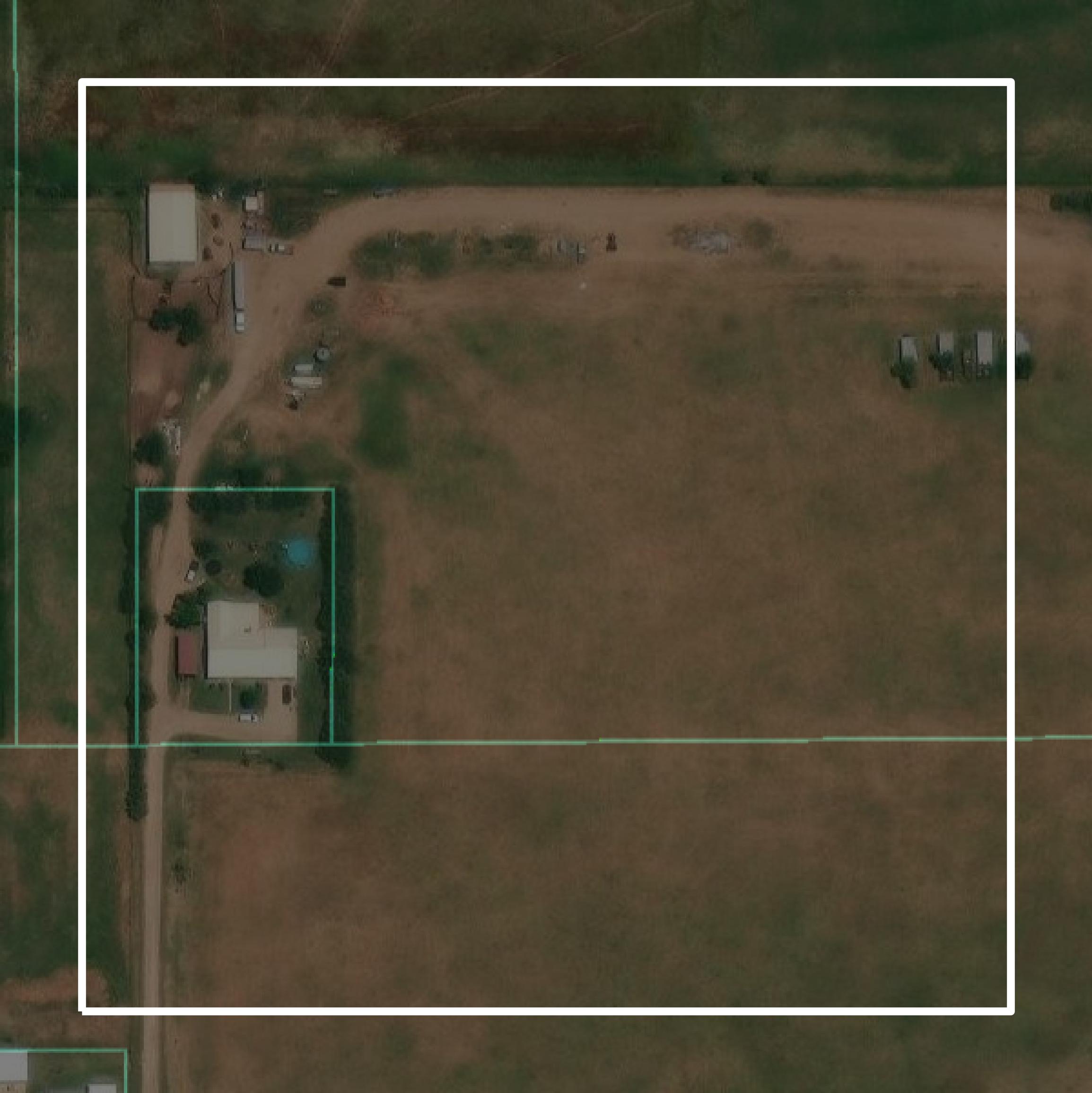 This image shows parcel and building data in Briscoe County created using GIS data in Equator.