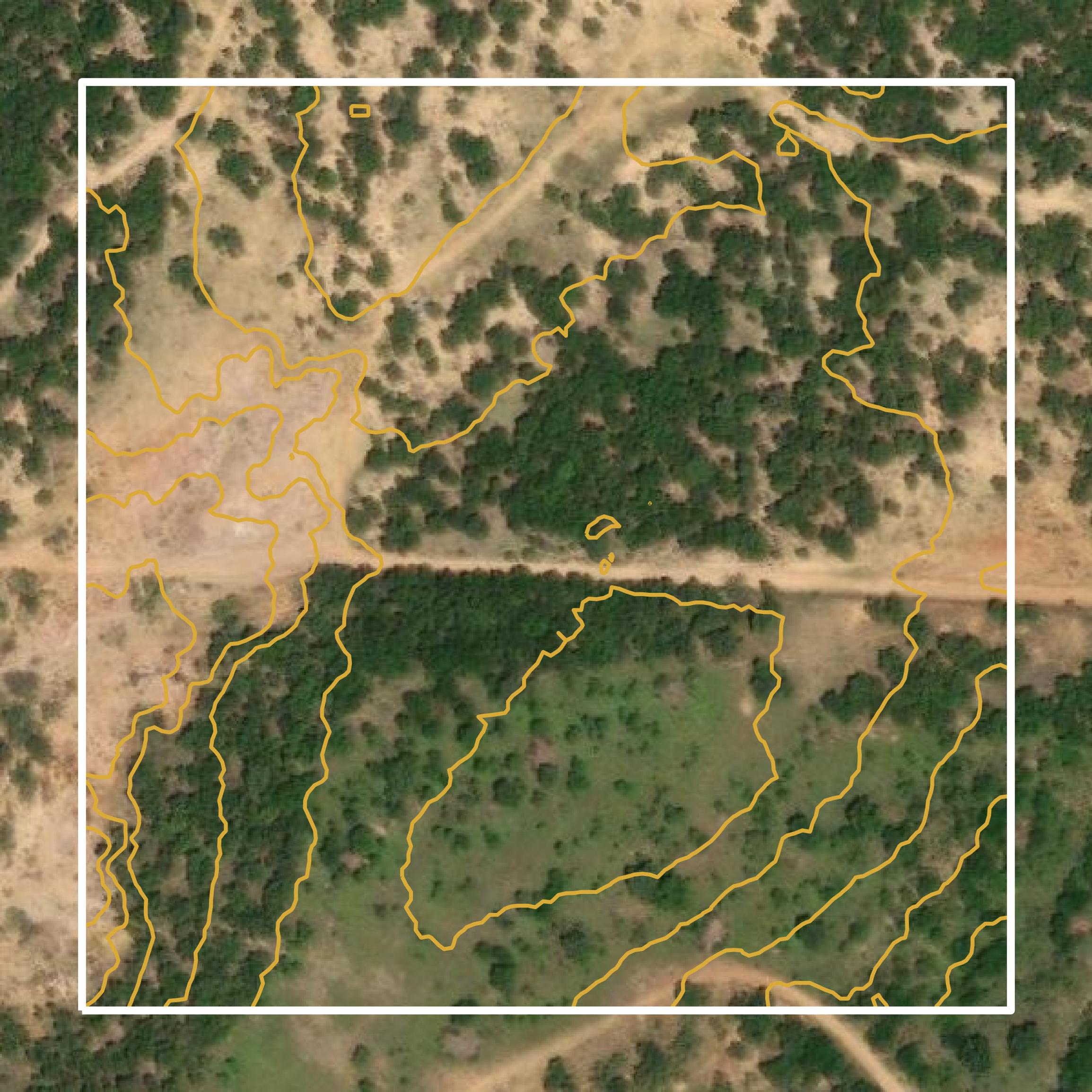 This image shows a contour map in Brown County created using GIS data in Equator.