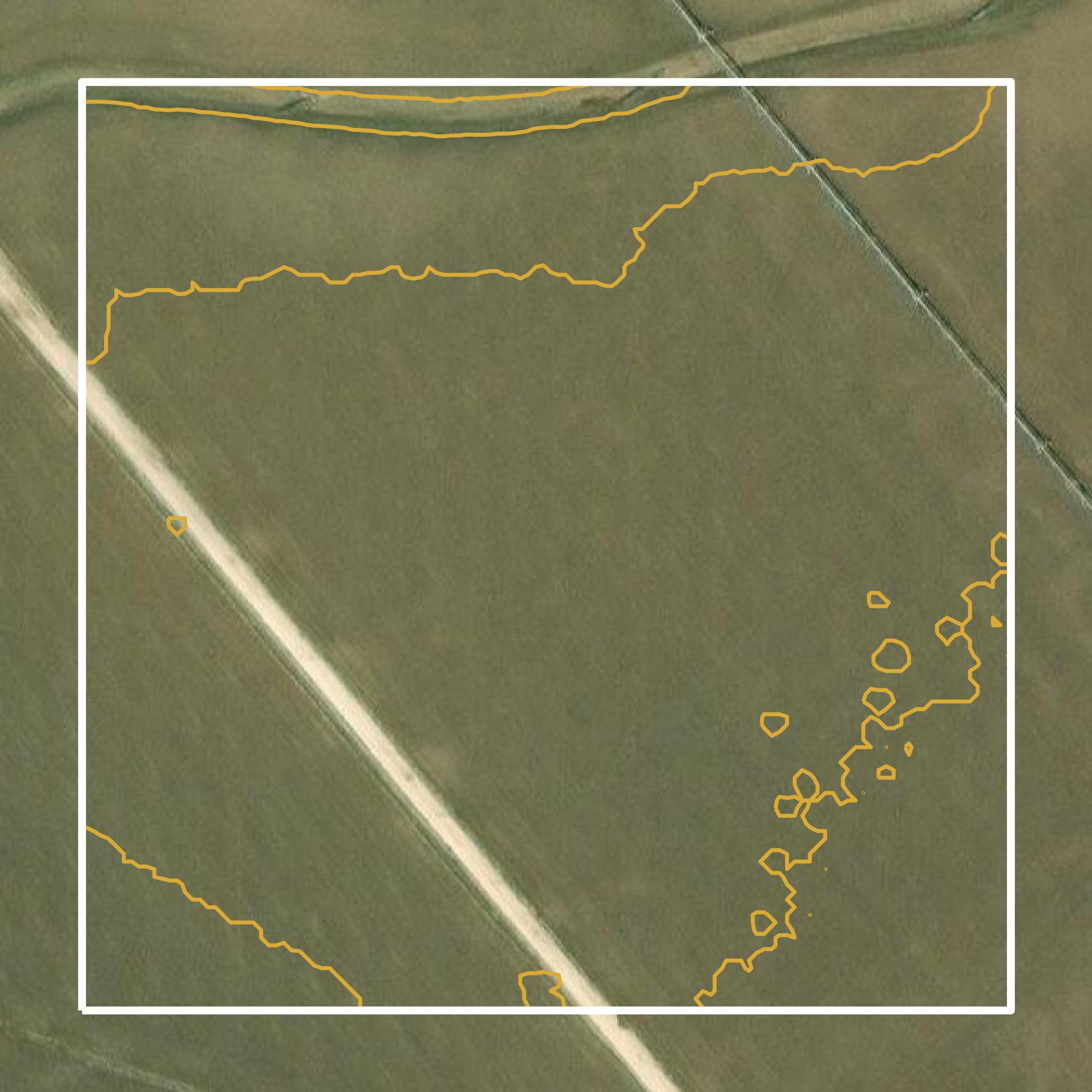 This image shows a contour map in Burleson County created using GIS data in Equator.