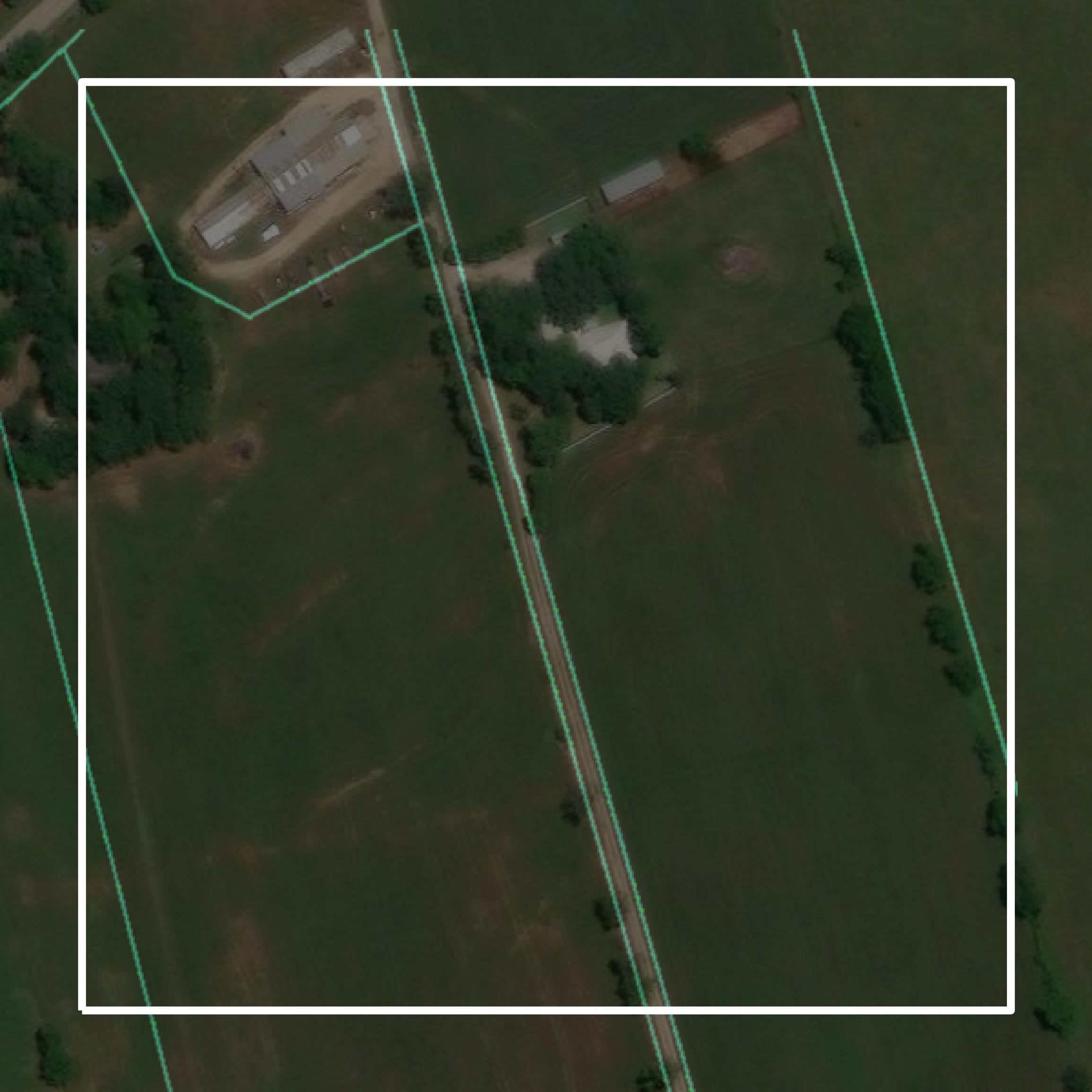 This image shows parcel and building data in Burleson County created using GIS data in Equator.