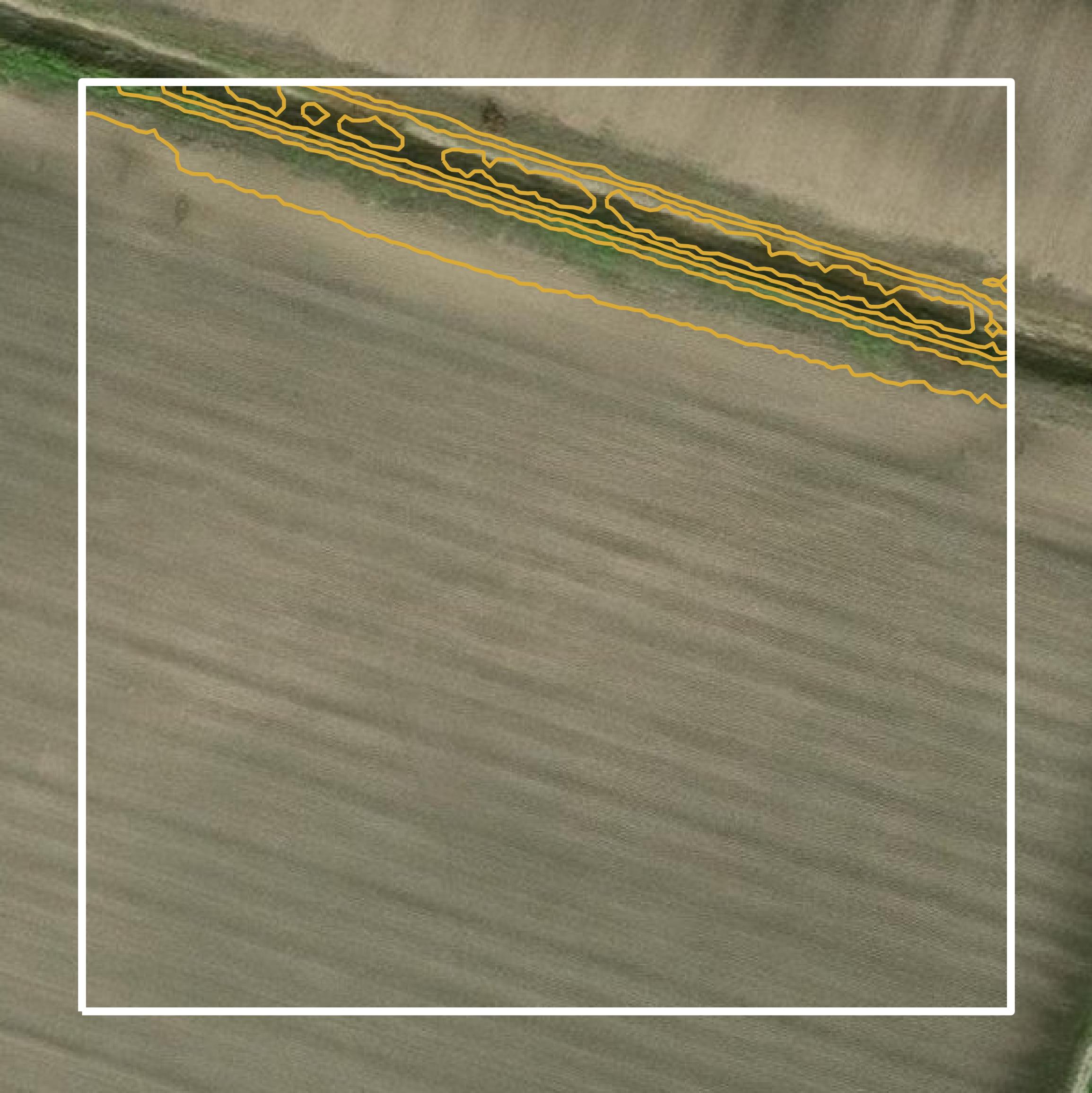 This image shows a contour map in Calhoun County created using GIS data in Equator.