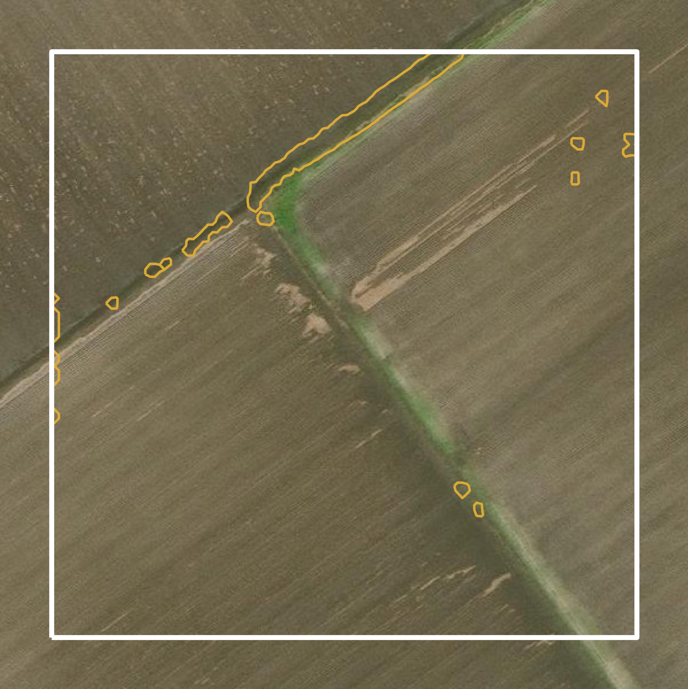This image shows a contour map in Calhoun County created using GIS data in Equator.