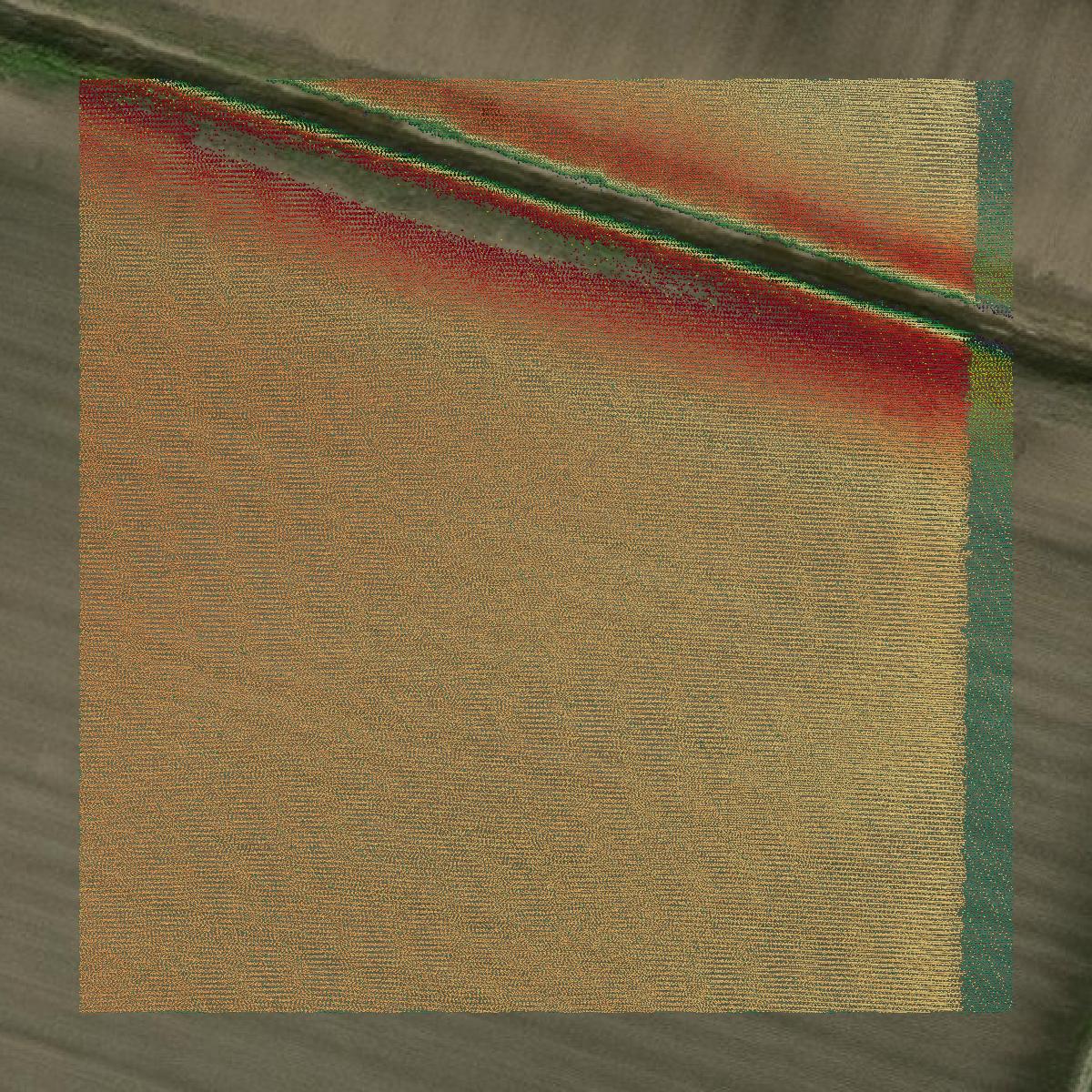 This image shows a LiDAR point cloud in Calhoun County created using GIS data in Equator.