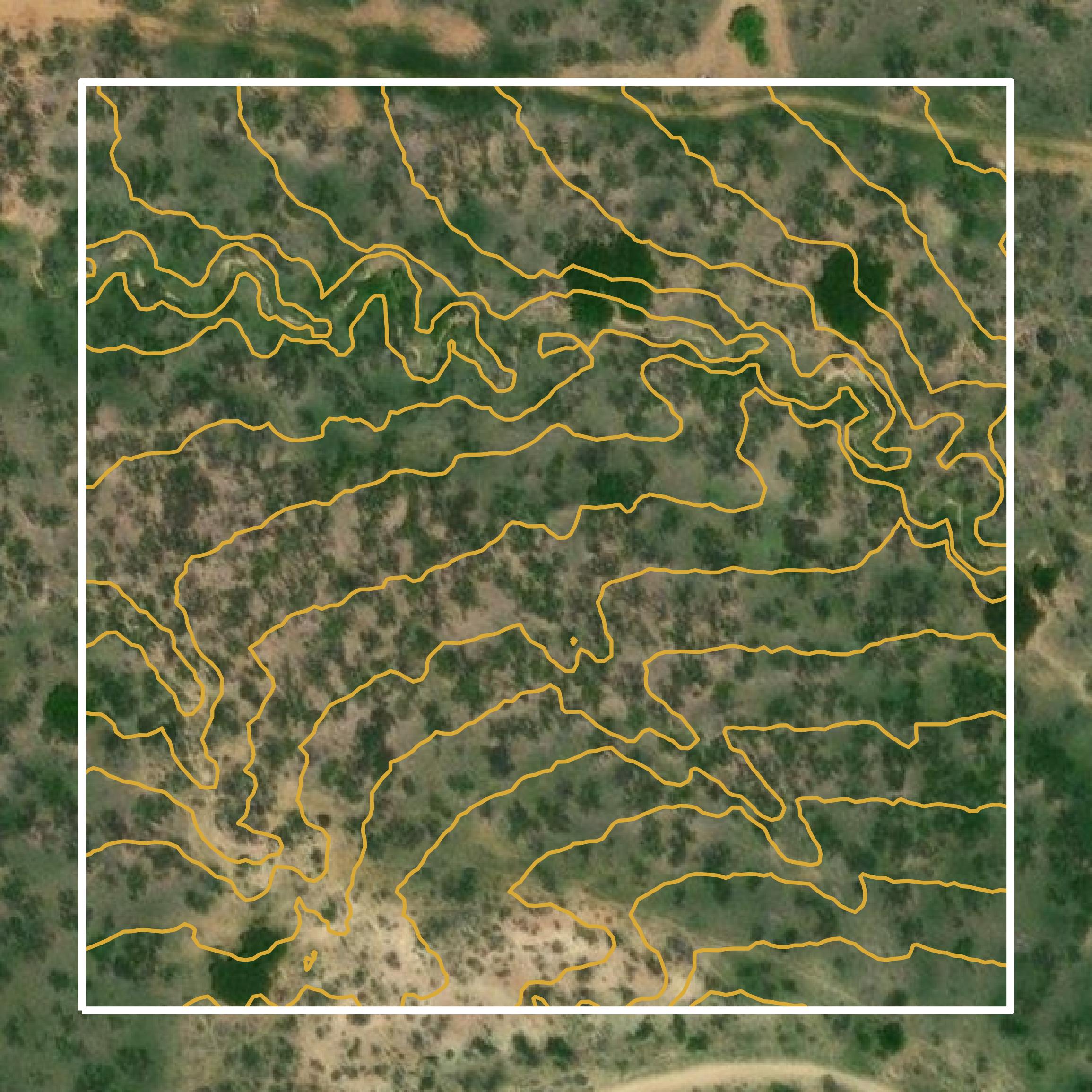 This image shows a contour map in Callahan County created using GIS data in Equator.