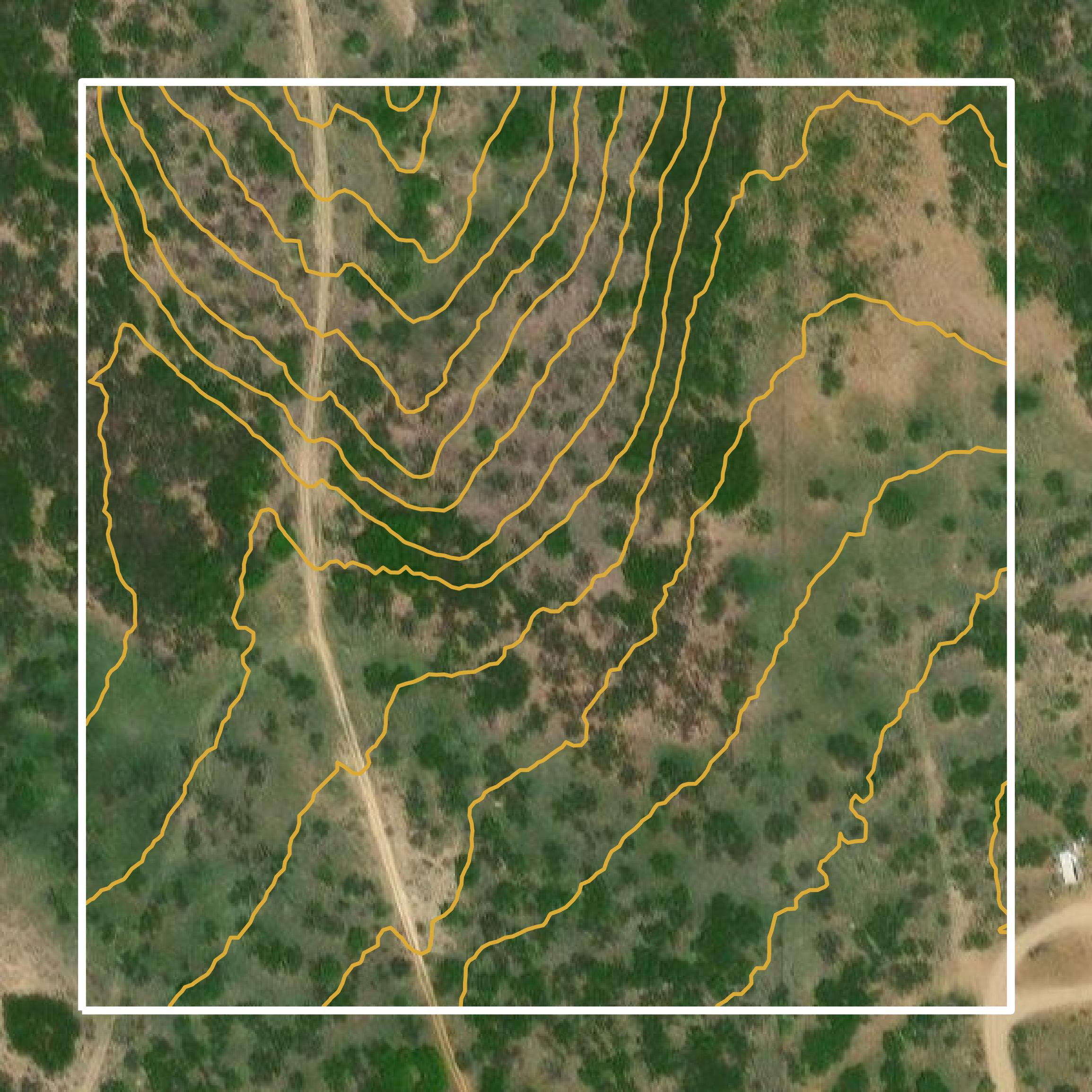 This image shows a contour map in Callahan County created using GIS data in Equator.