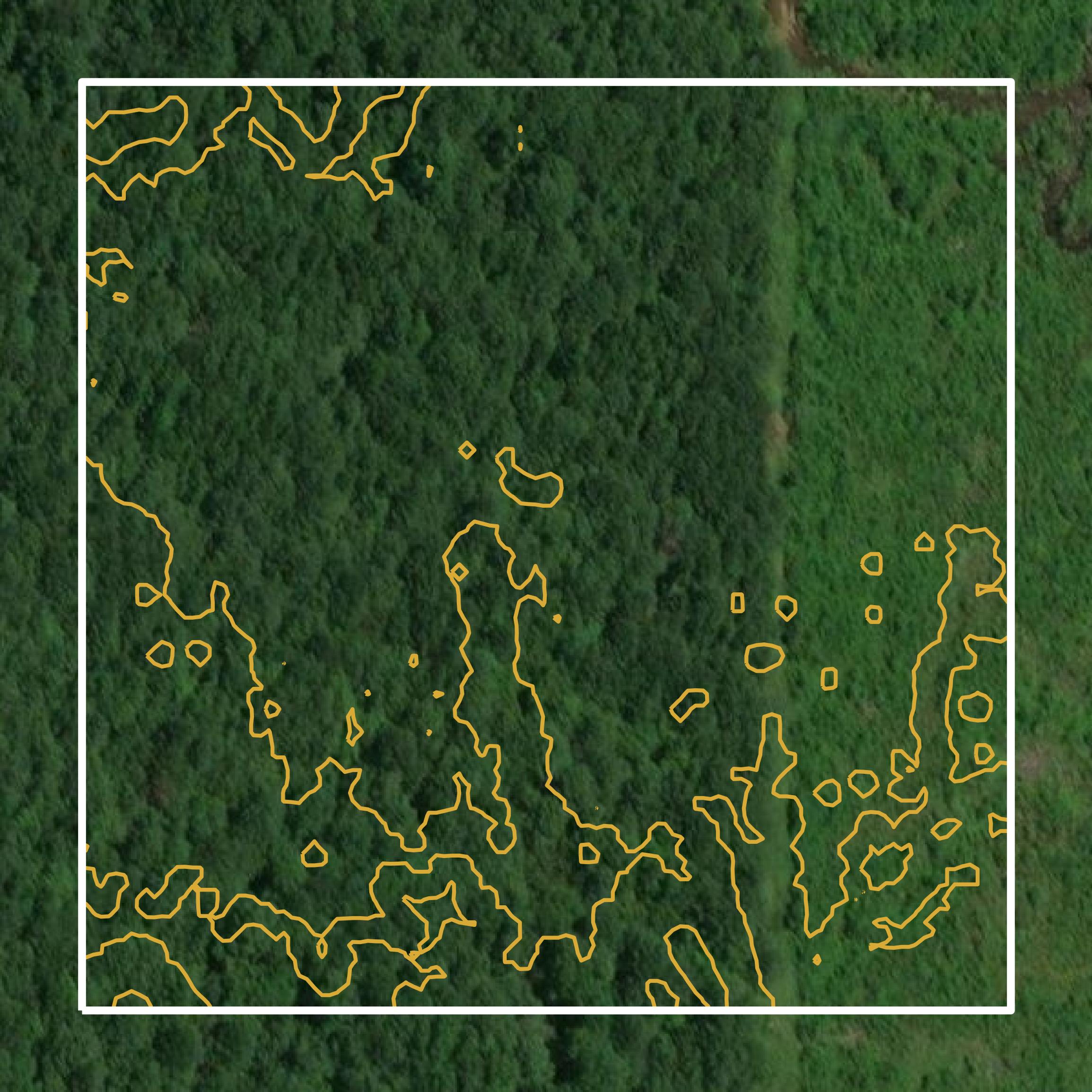 This image shows a contour map in Cass County created using GIS data in Equator.