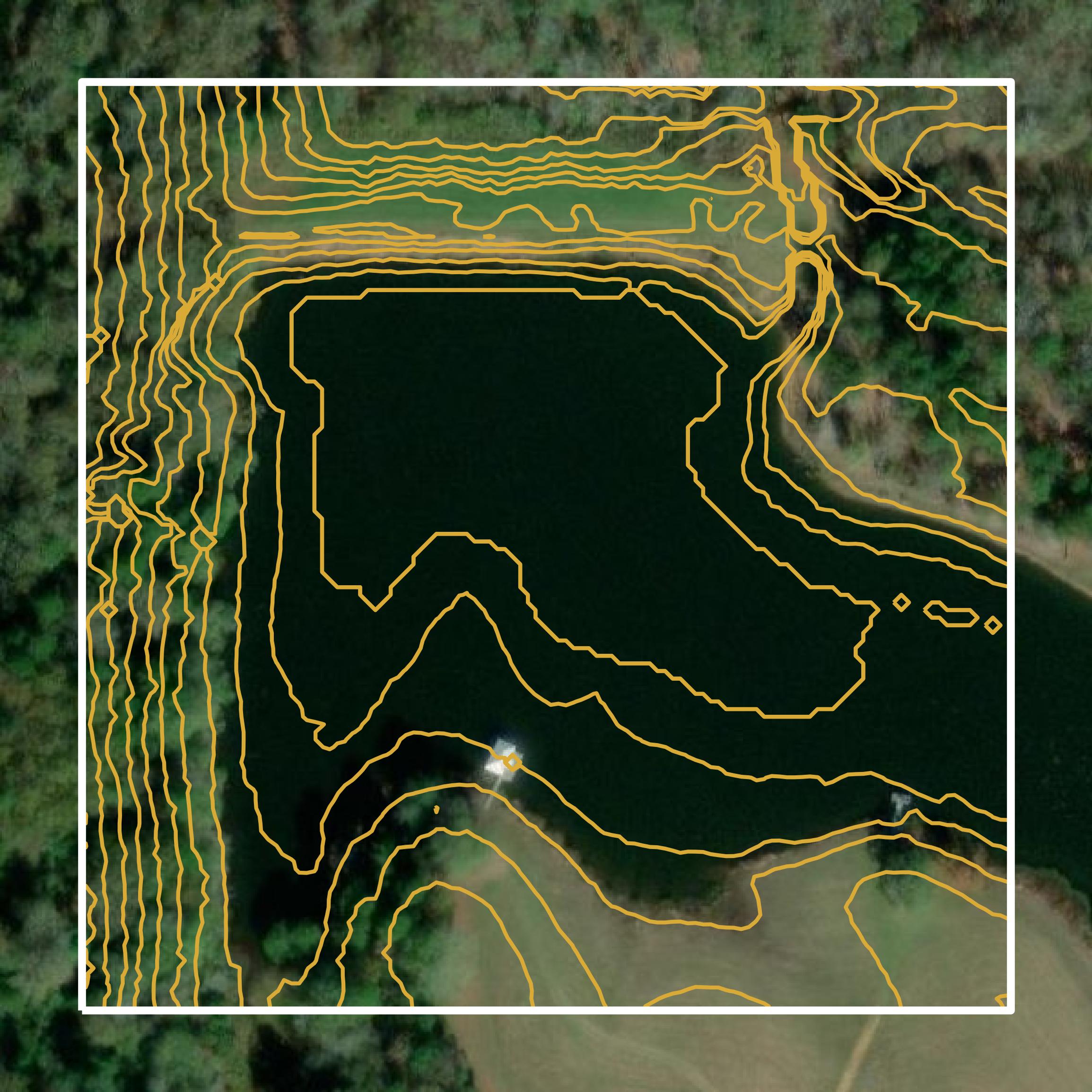 This image shows a contour map in Cass County created using GIS data in Equator.