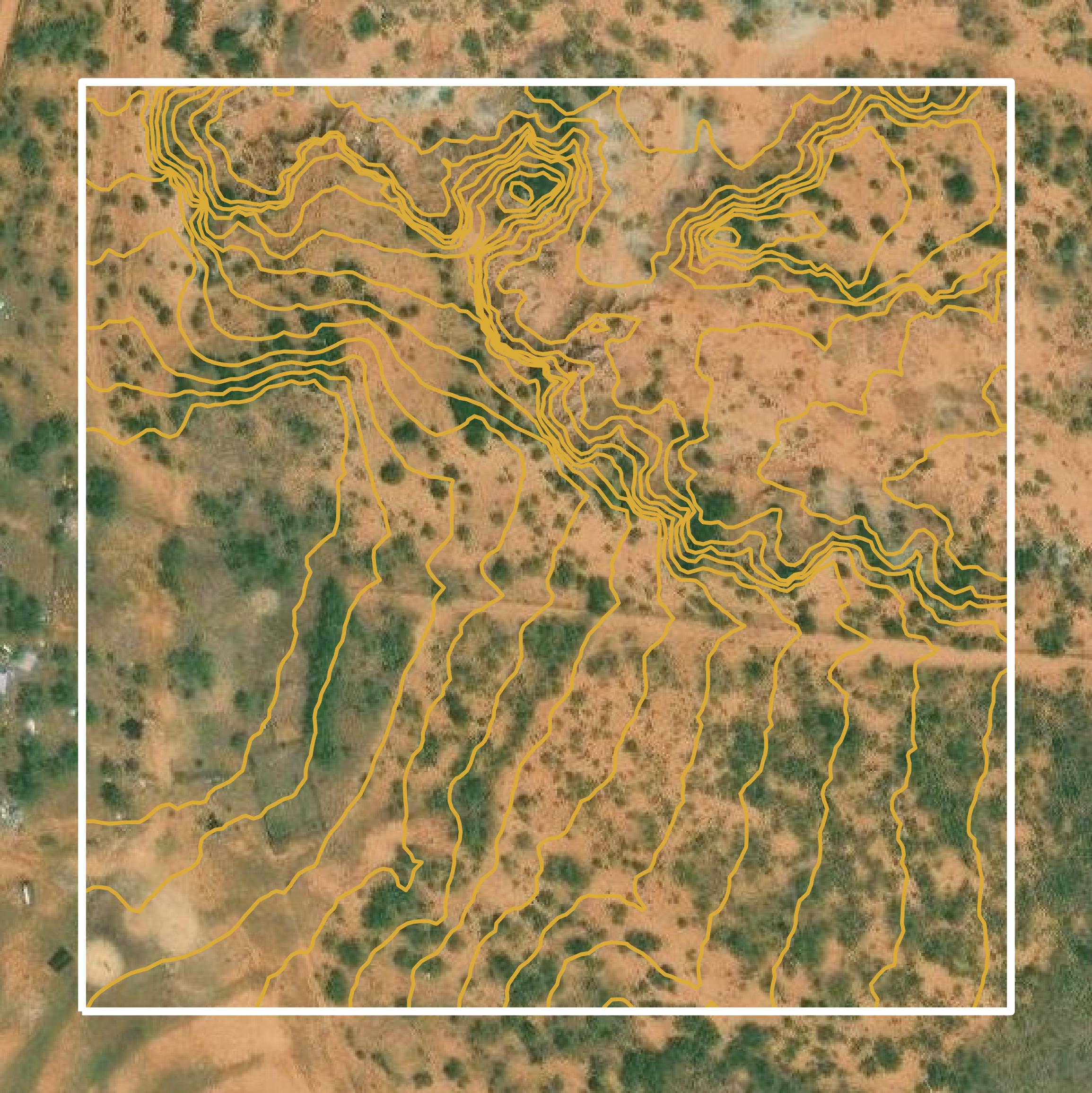 This image shows a contour map in Childress County created using GIS data in Equator.