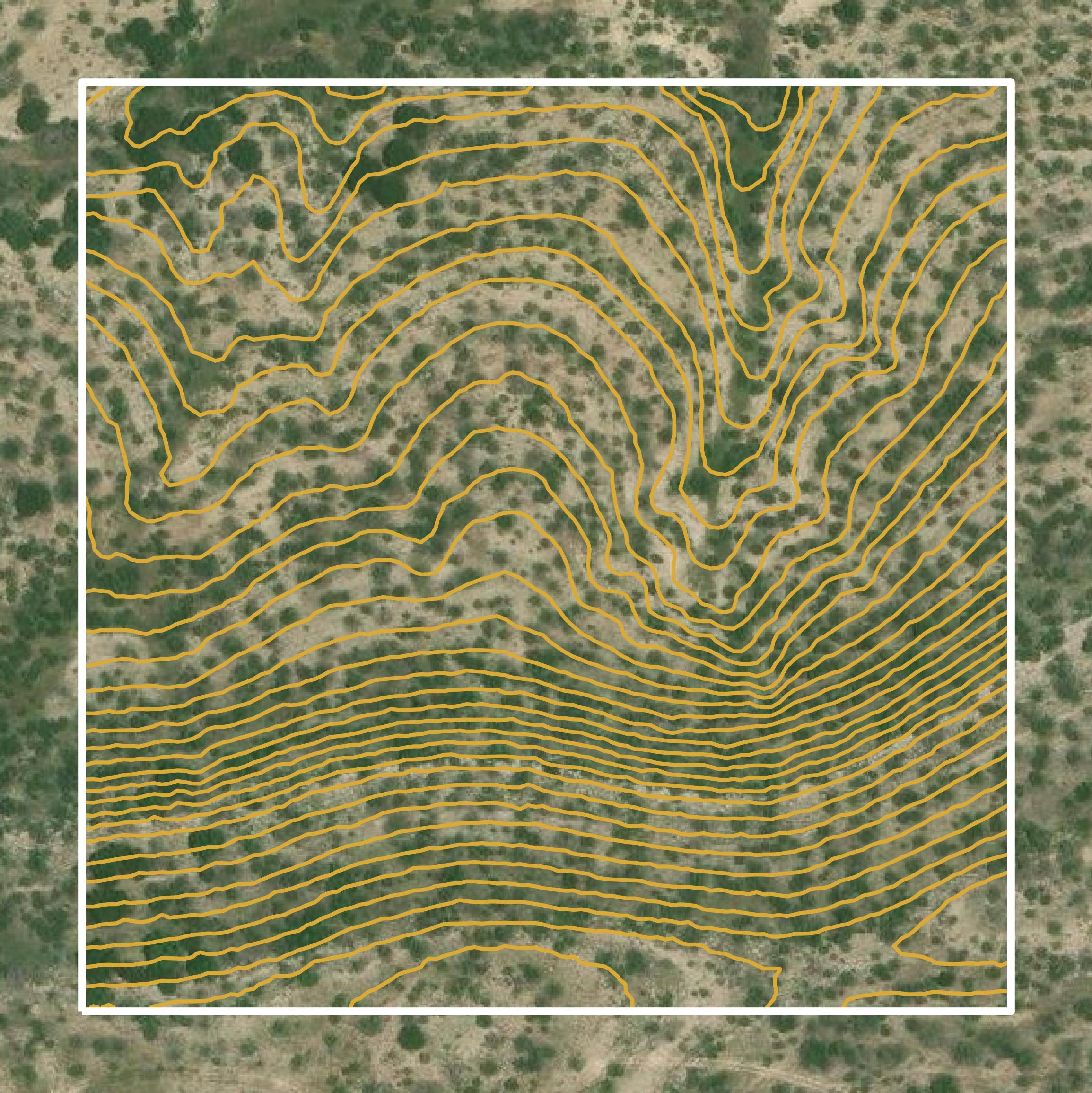 This image shows a contour map in Coke County created using GIS data in Equator.