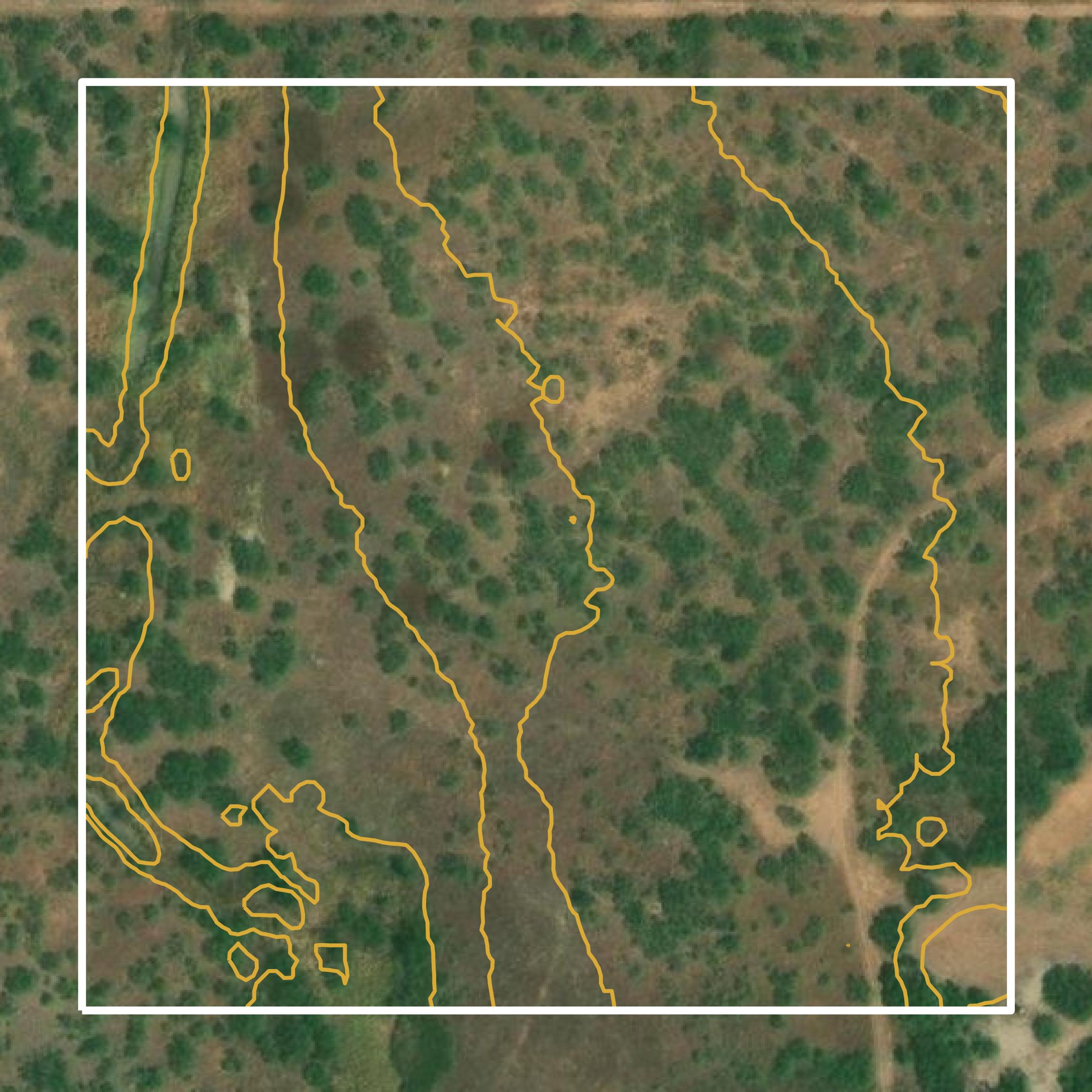 This image shows a contour map in Coleman County created using GIS data in Equator.