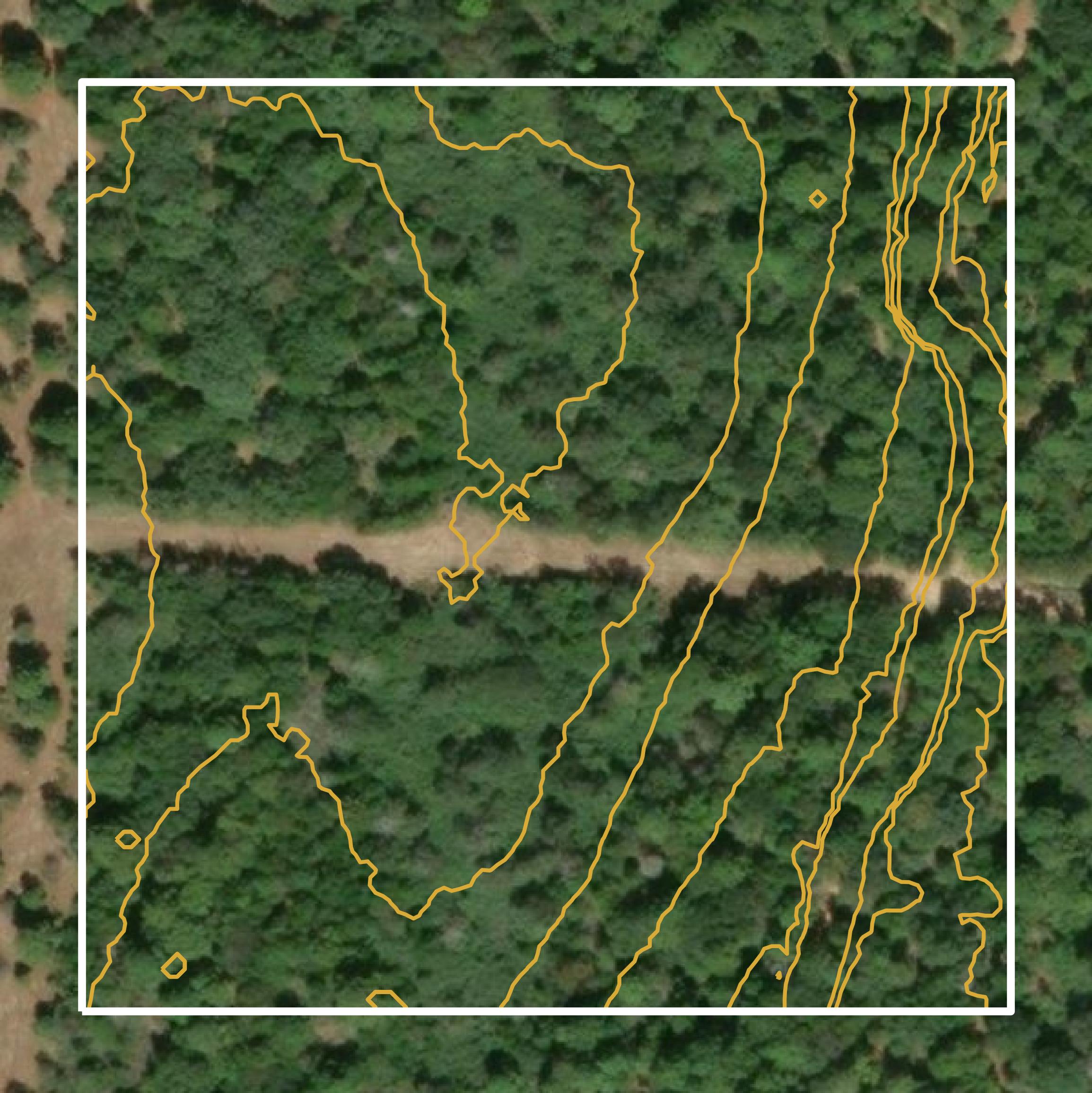 This image shows a contour map in Colorado County created using GIS data in Equator.
