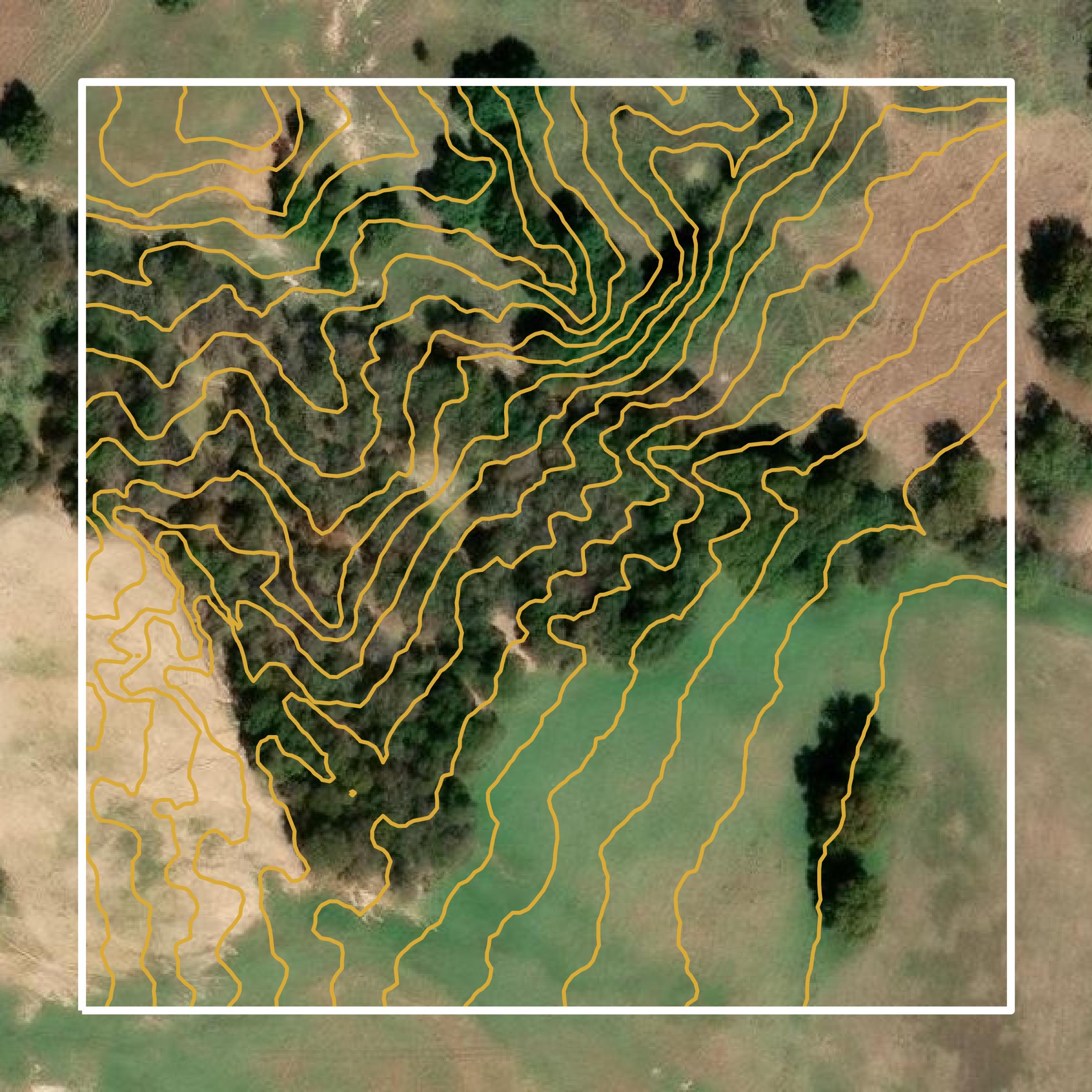 This image shows a contour map in Comanche County created using GIS data in Equator.