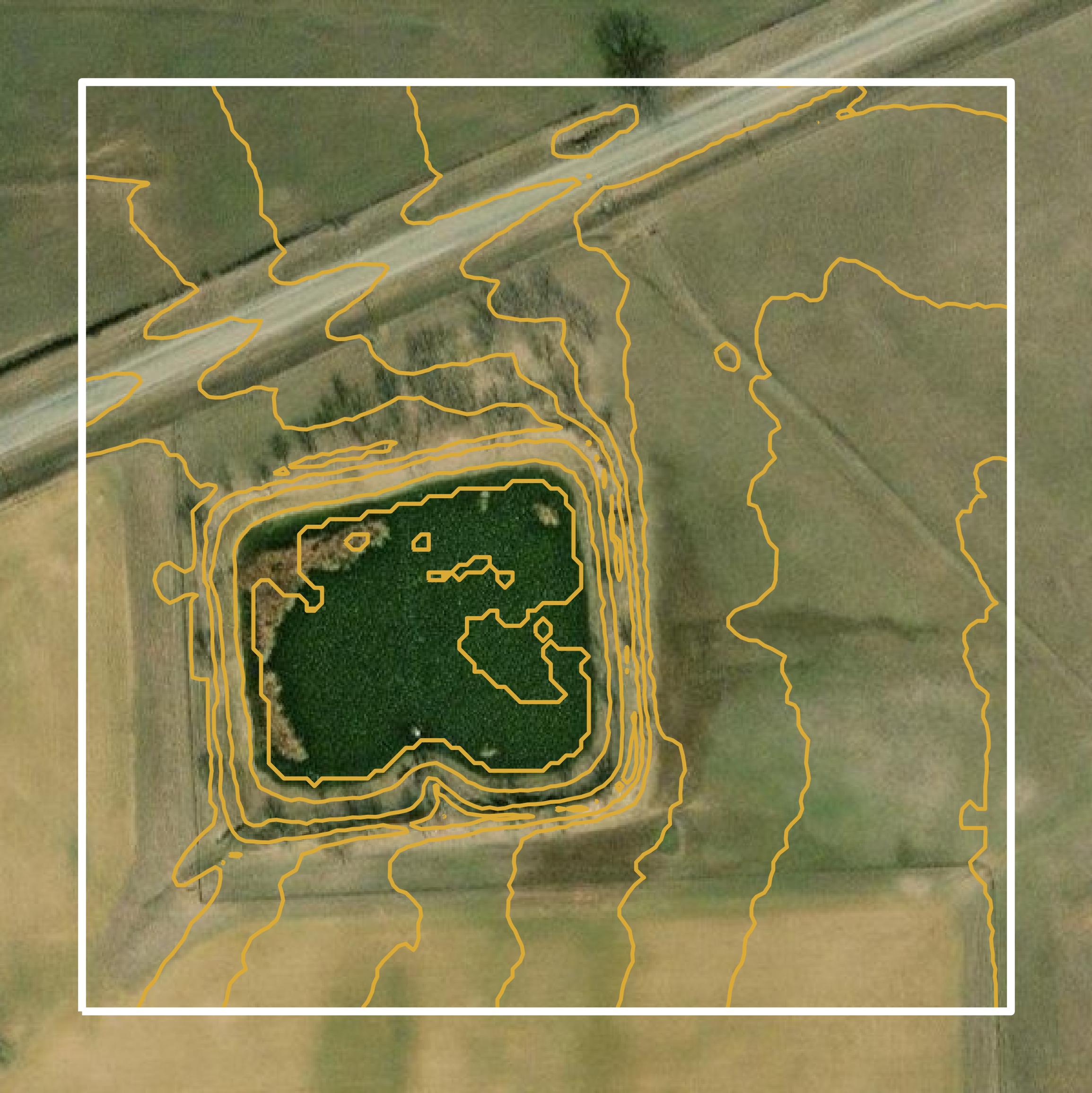 This image shows a contour map in Comanche County created using GIS data in Equator.