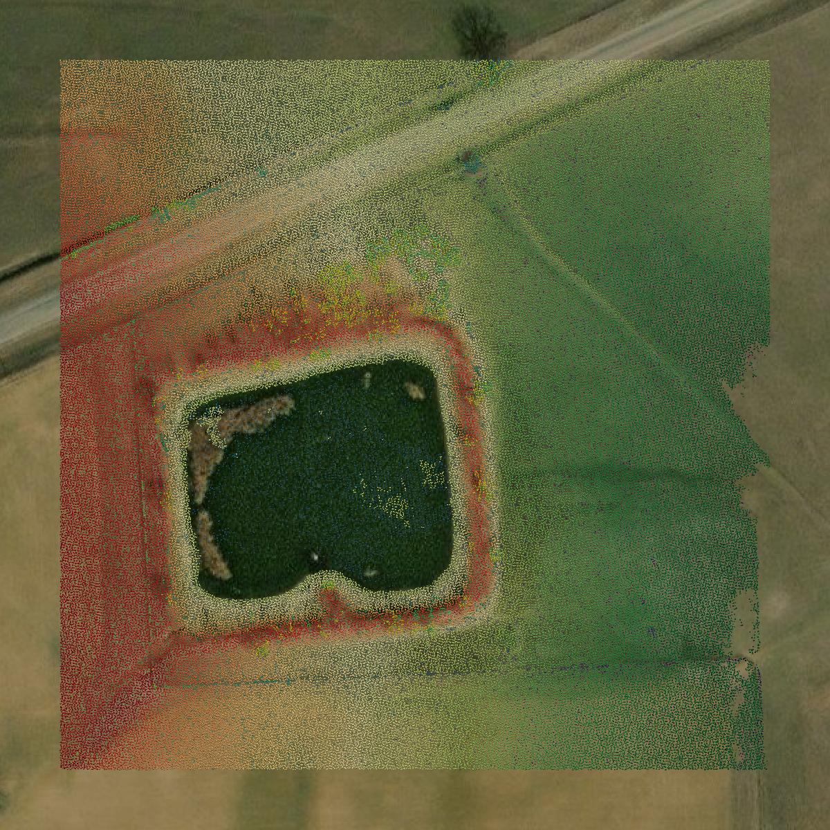 This image shows a LiDAR point cloud in Comanche County created using GIS data in Equator.