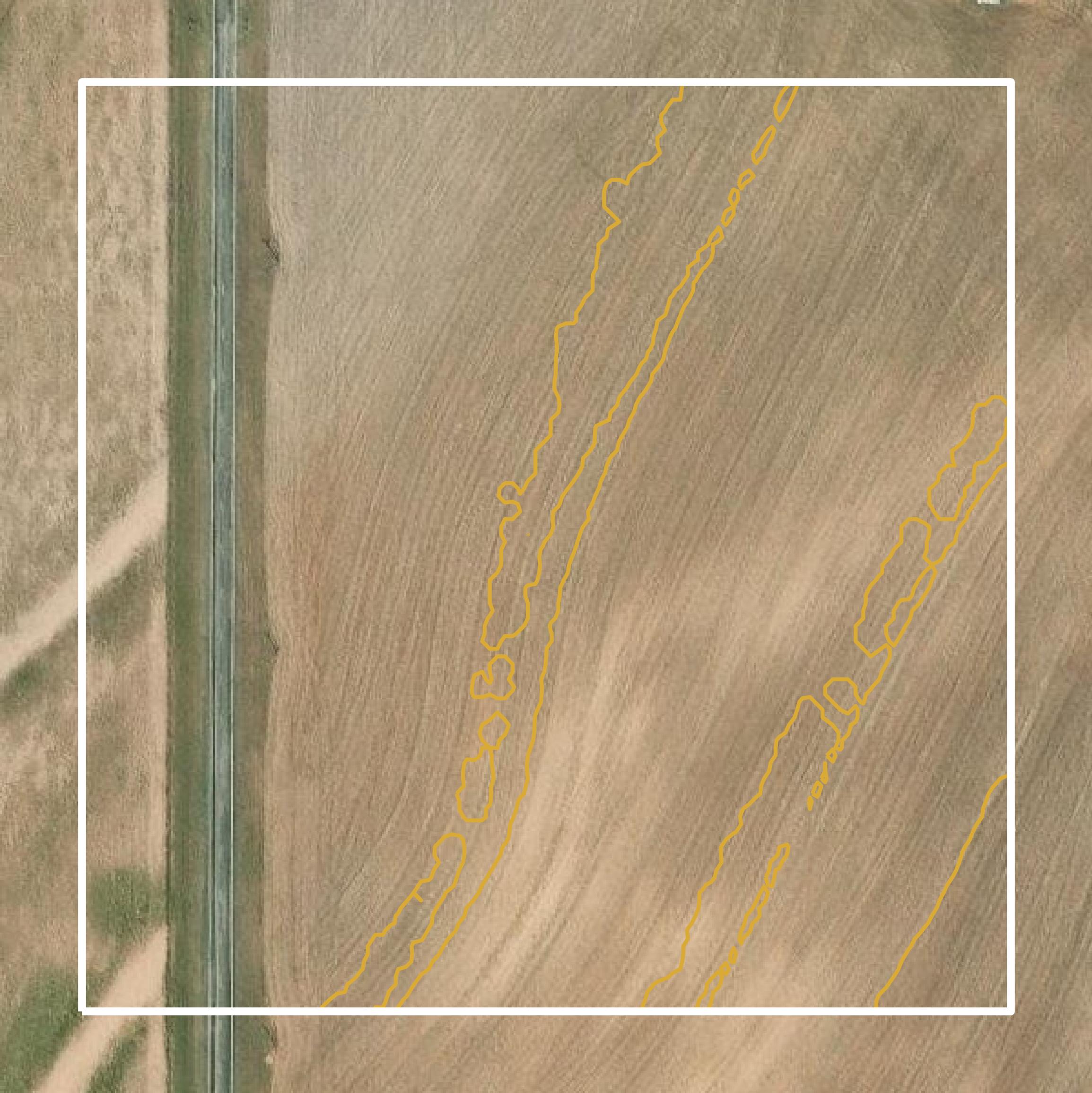 This image shows a contour map in Concho County created using GIS data in Equator.
