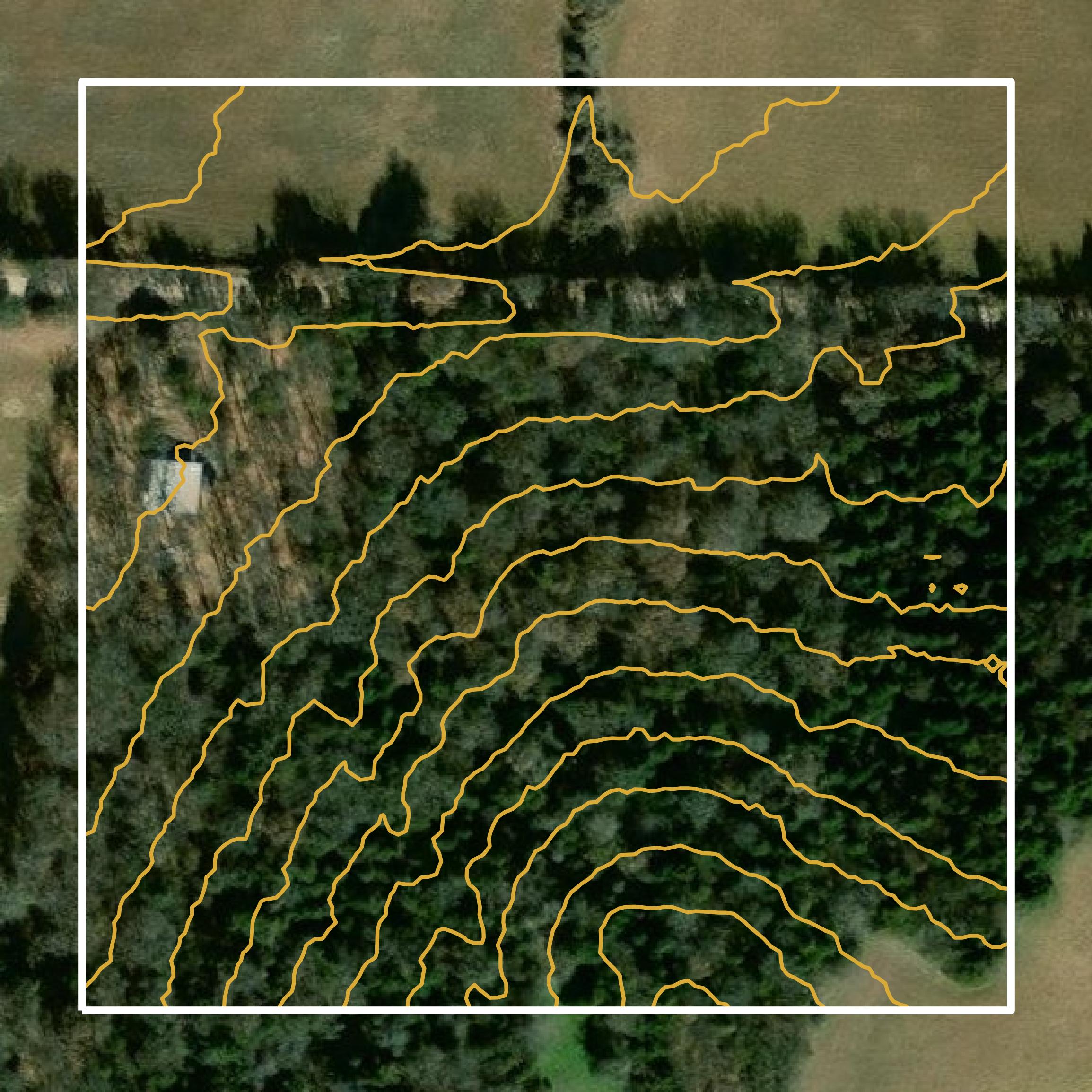 This image shows a contour map in Cooke County created using GIS data in Equator.
